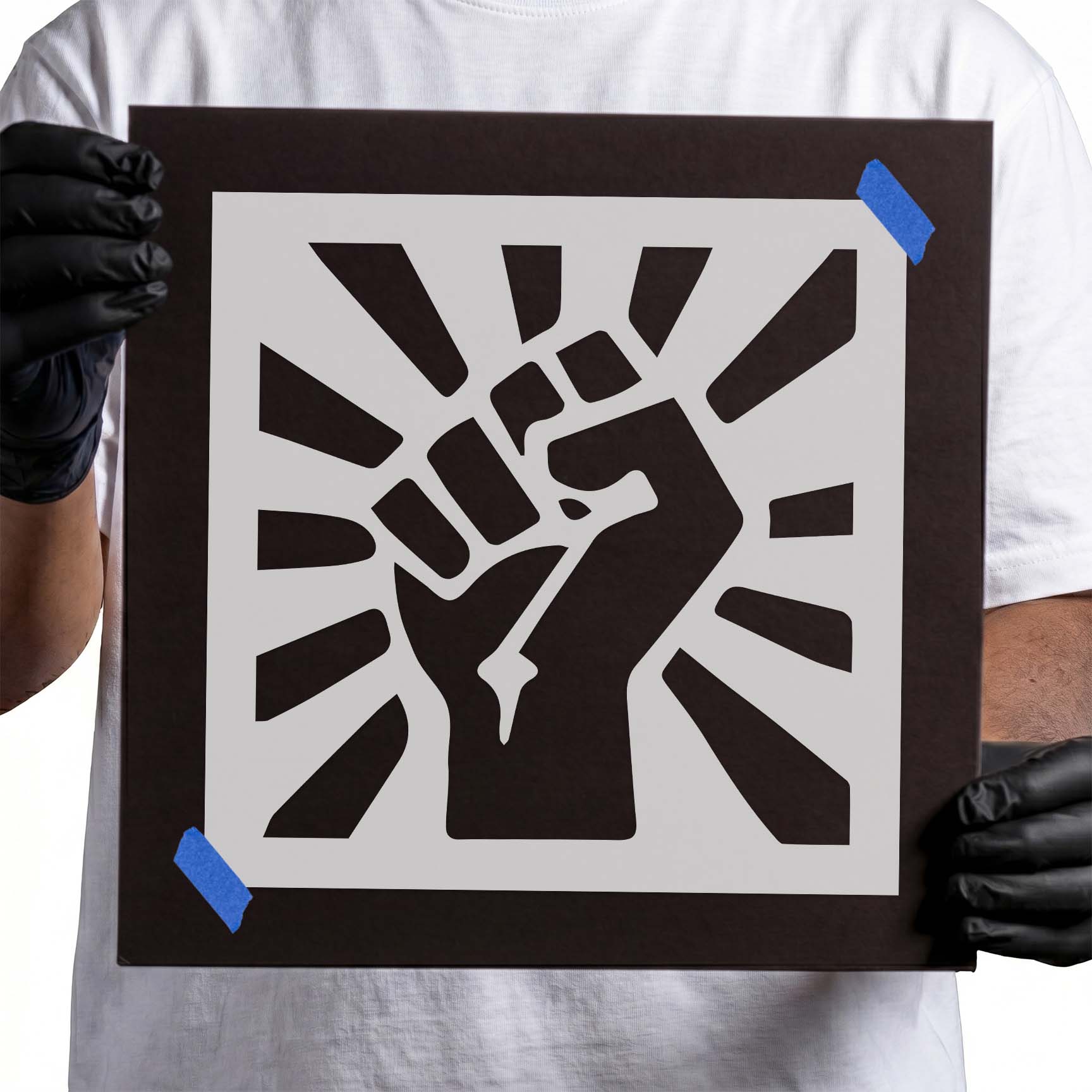 Raised Fist Power Stencil