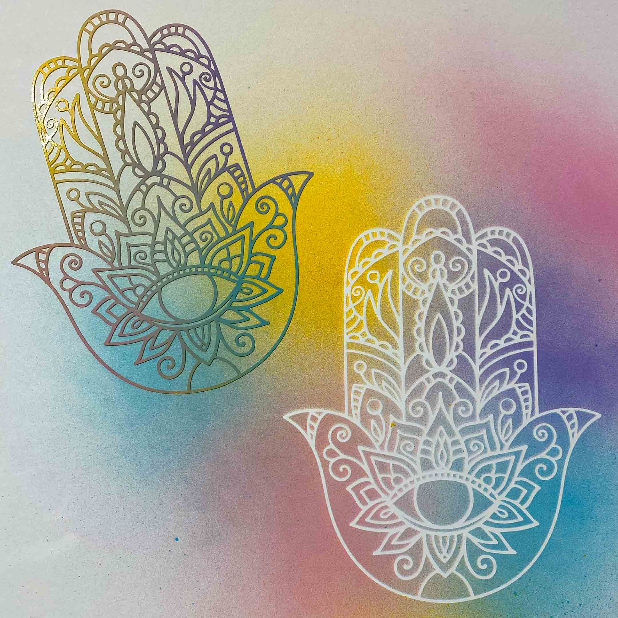 Reverse Hamsa Hand Stencil