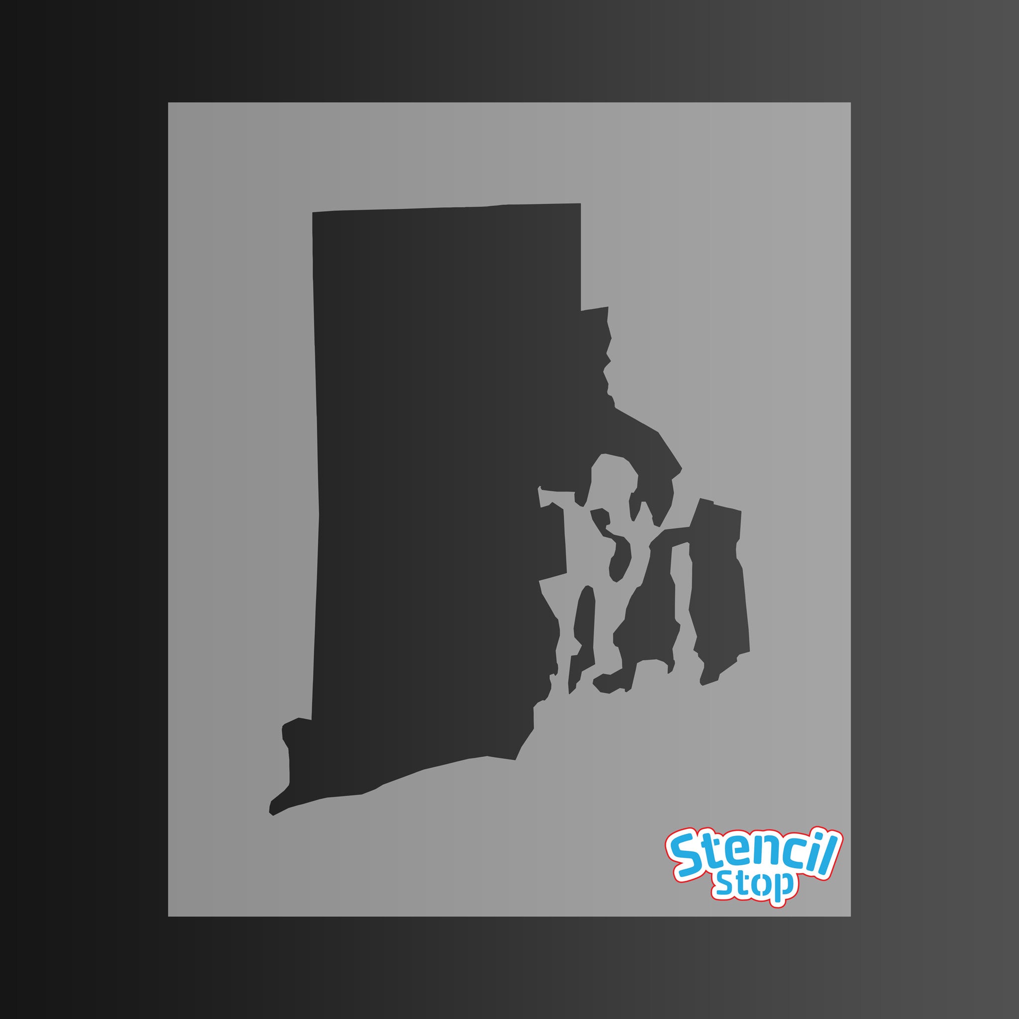 State of Rhode Island Shape Stencil
