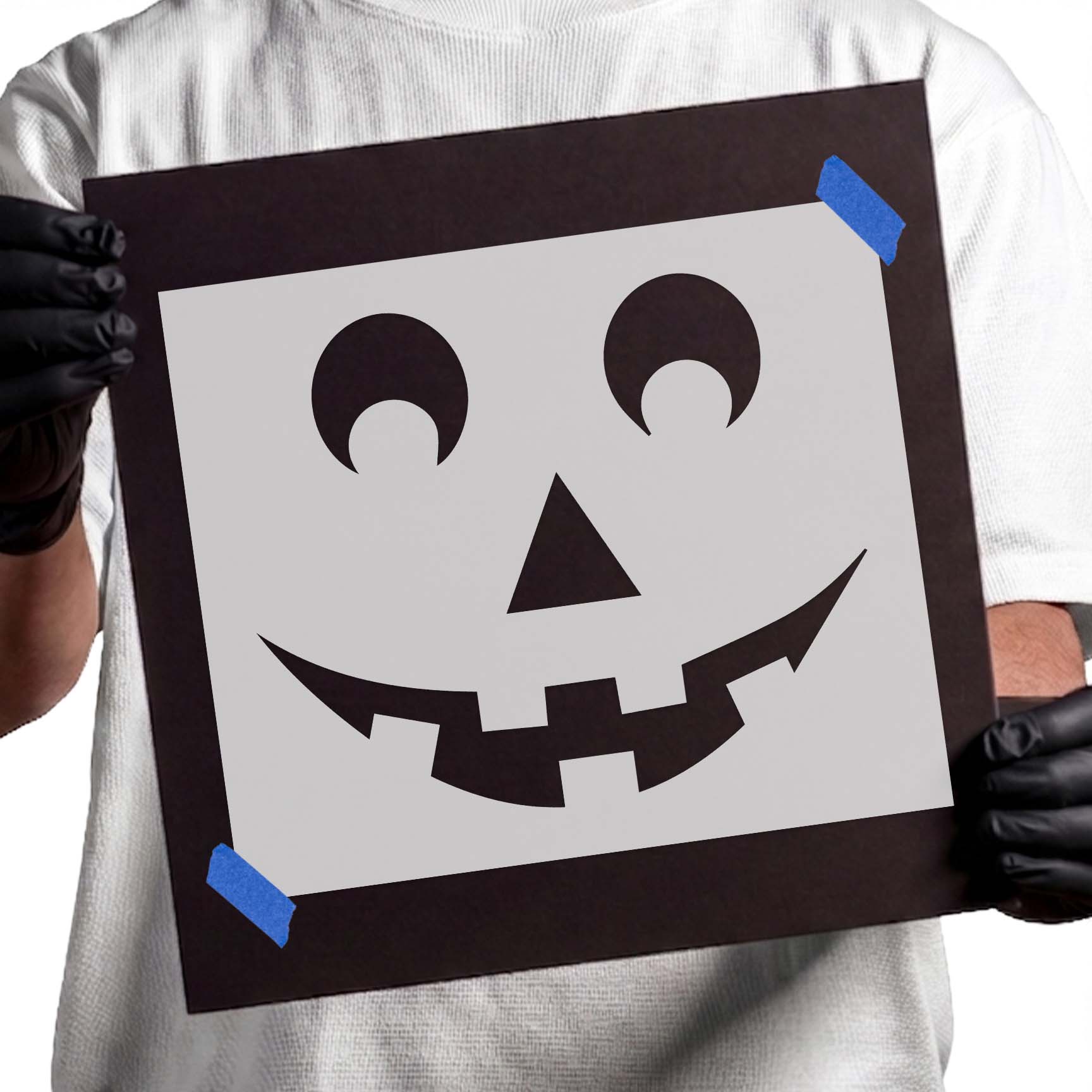 Smiling Jack O Lantern Face Stencil