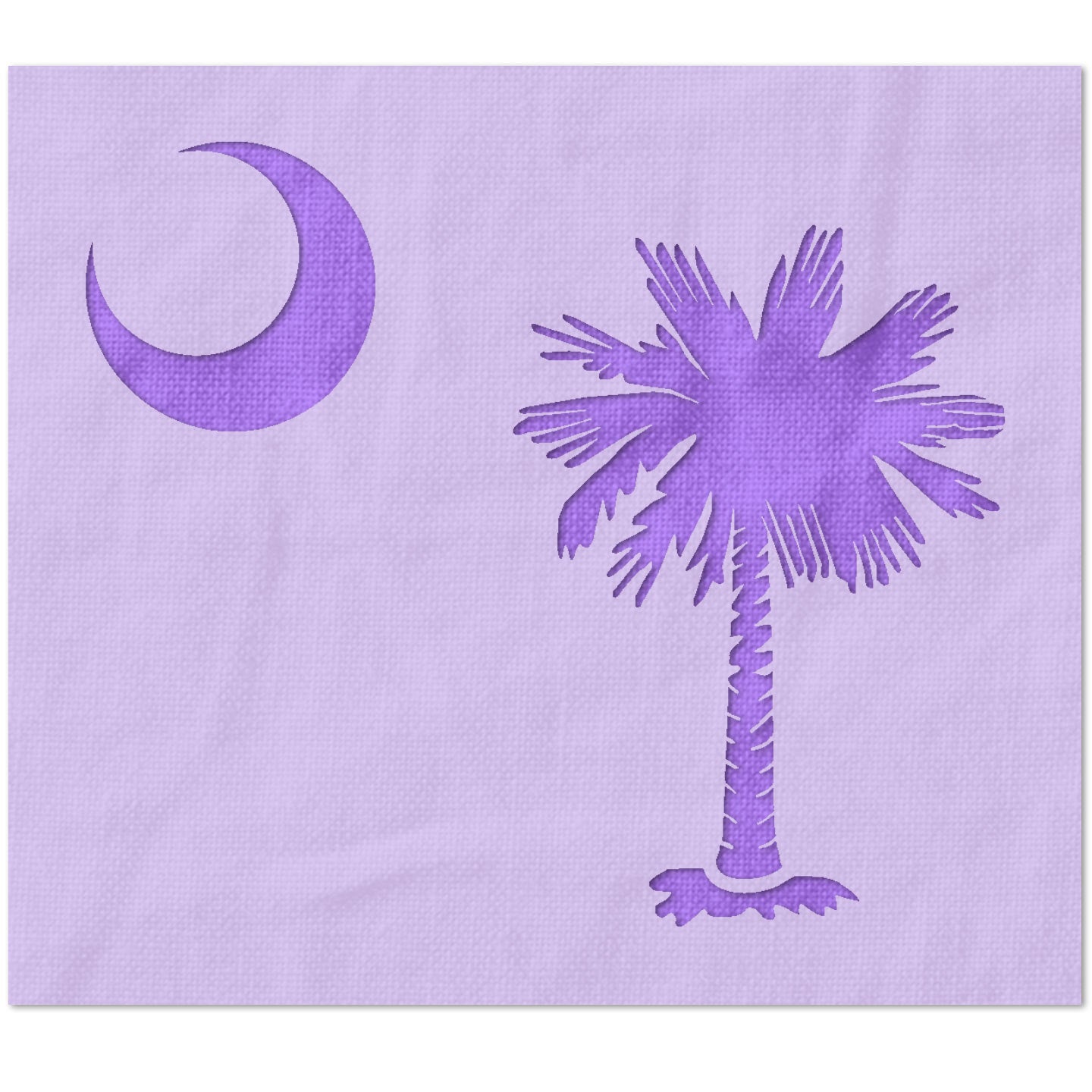 Palmetto Tree and Moon Stencil / South Carolina State Flag Stencil (Detailed)