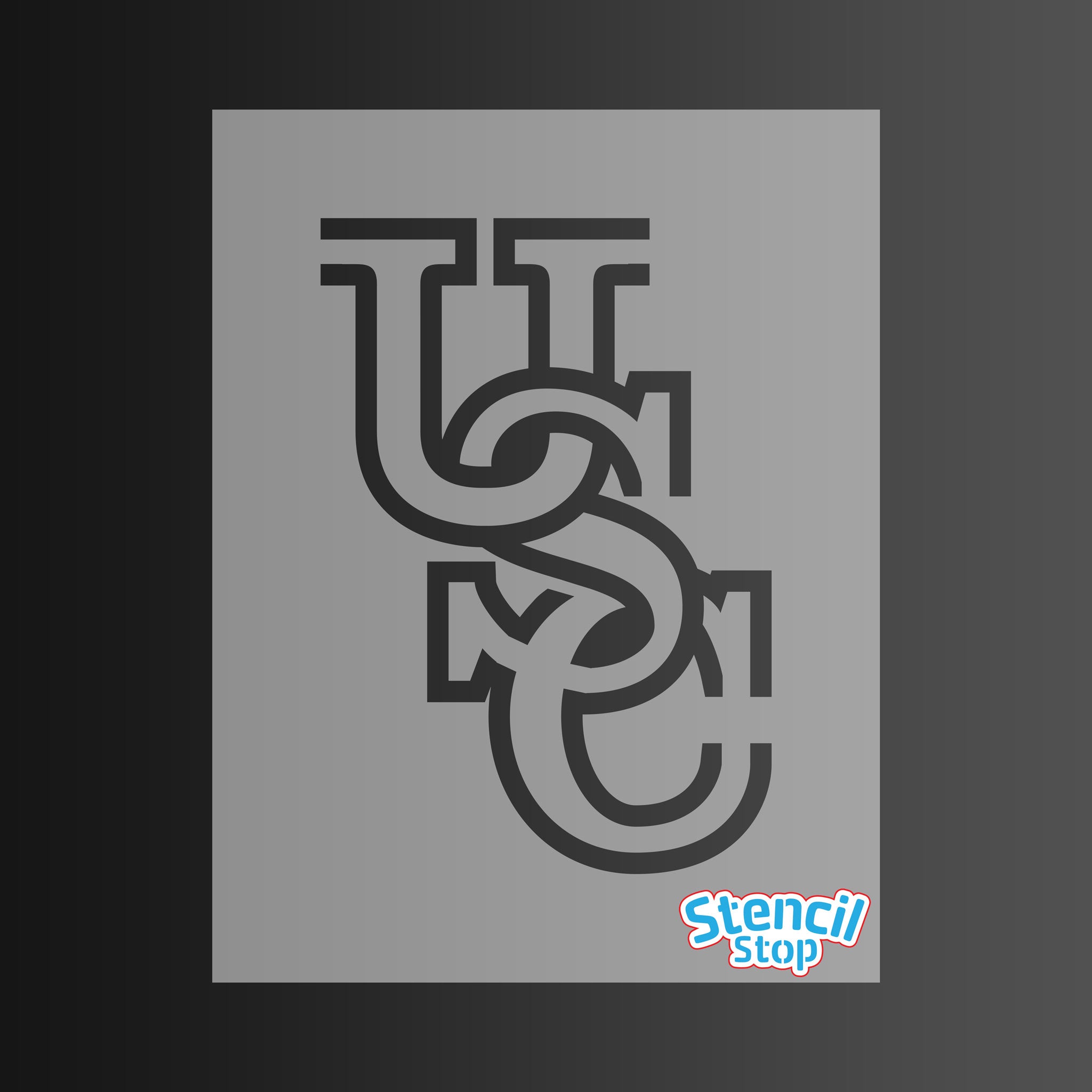 University of South Carolina USC Stacked Logo Stencil
