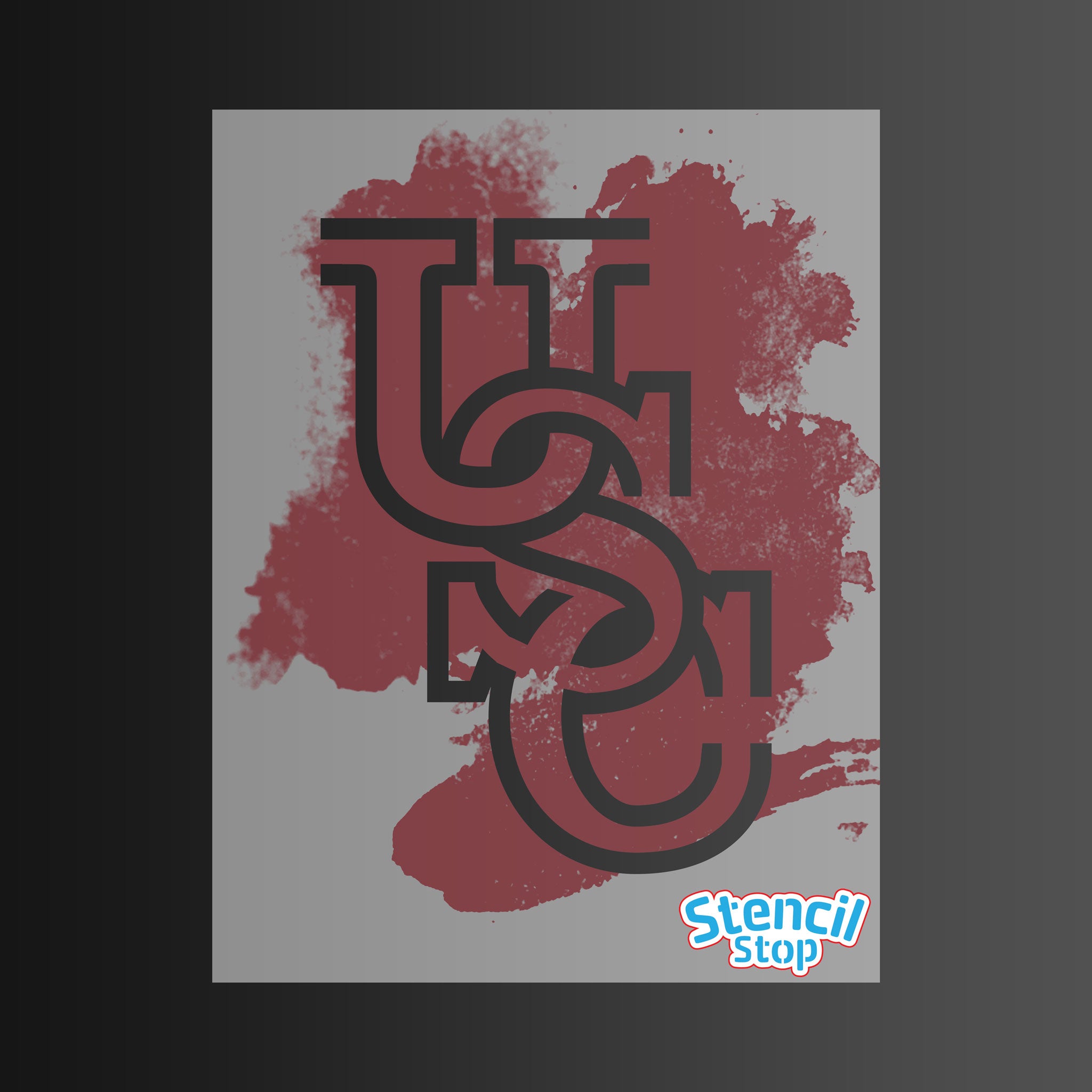 University of South Carolina USC Stacked Logo Stencil