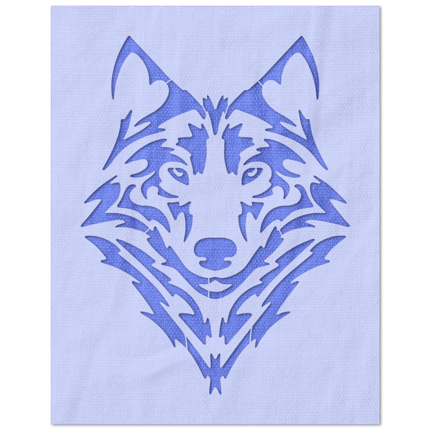Stylized Wolf Face Stencil