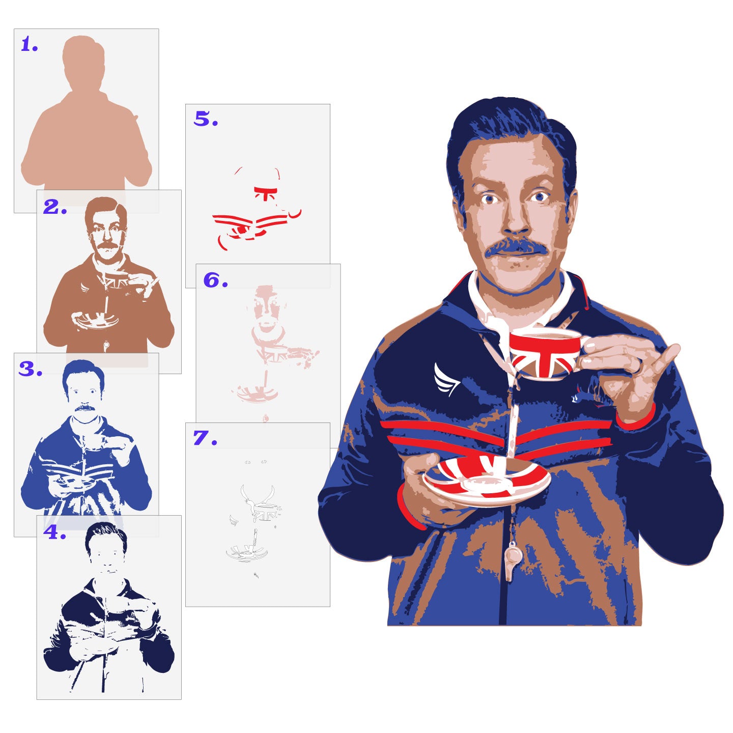 Ted Lasso 7 Layer Stencil Set