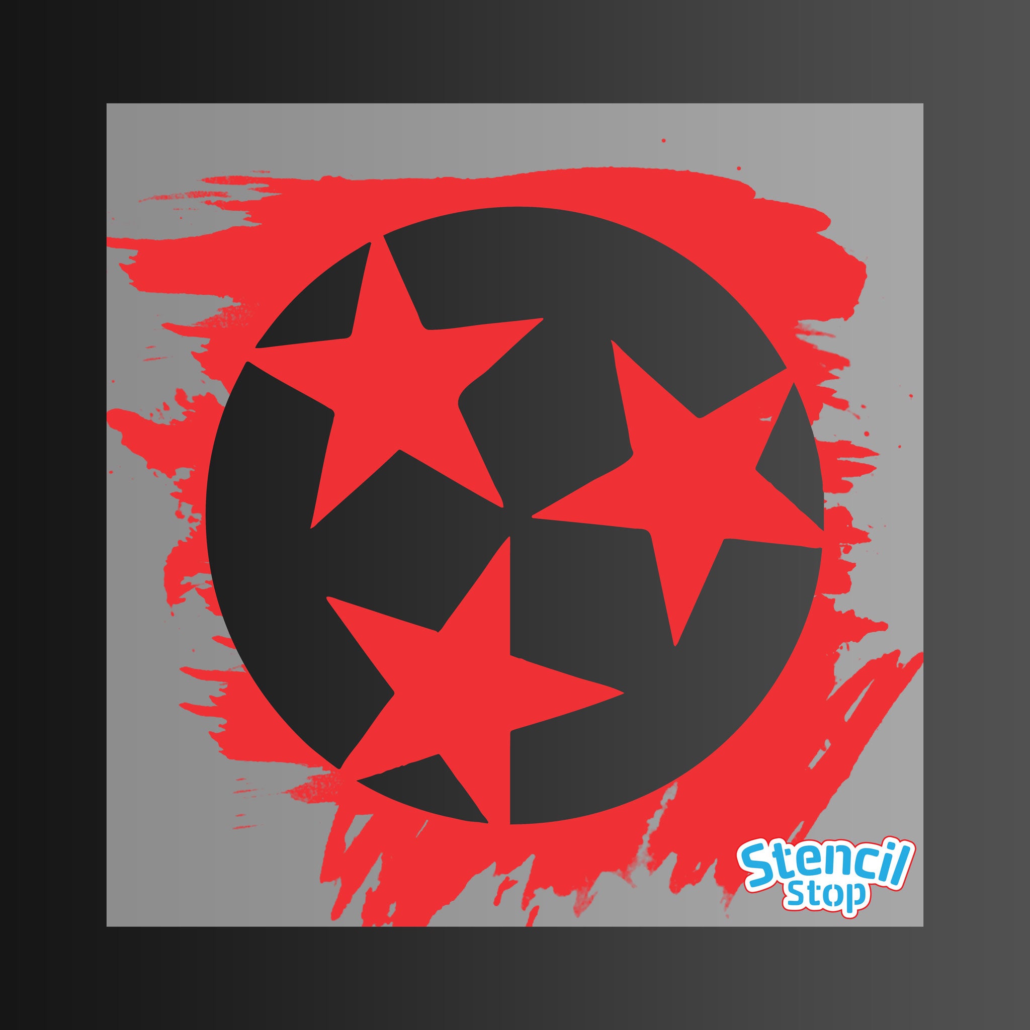 Tennessee Three Star State Flag Stencil