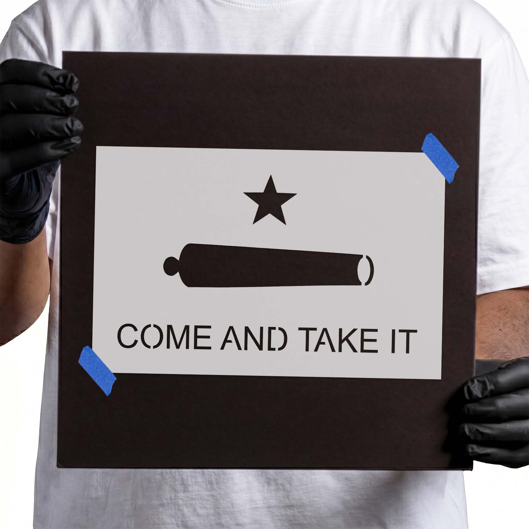 Come and Take It Texas Revolution Flag Stencil