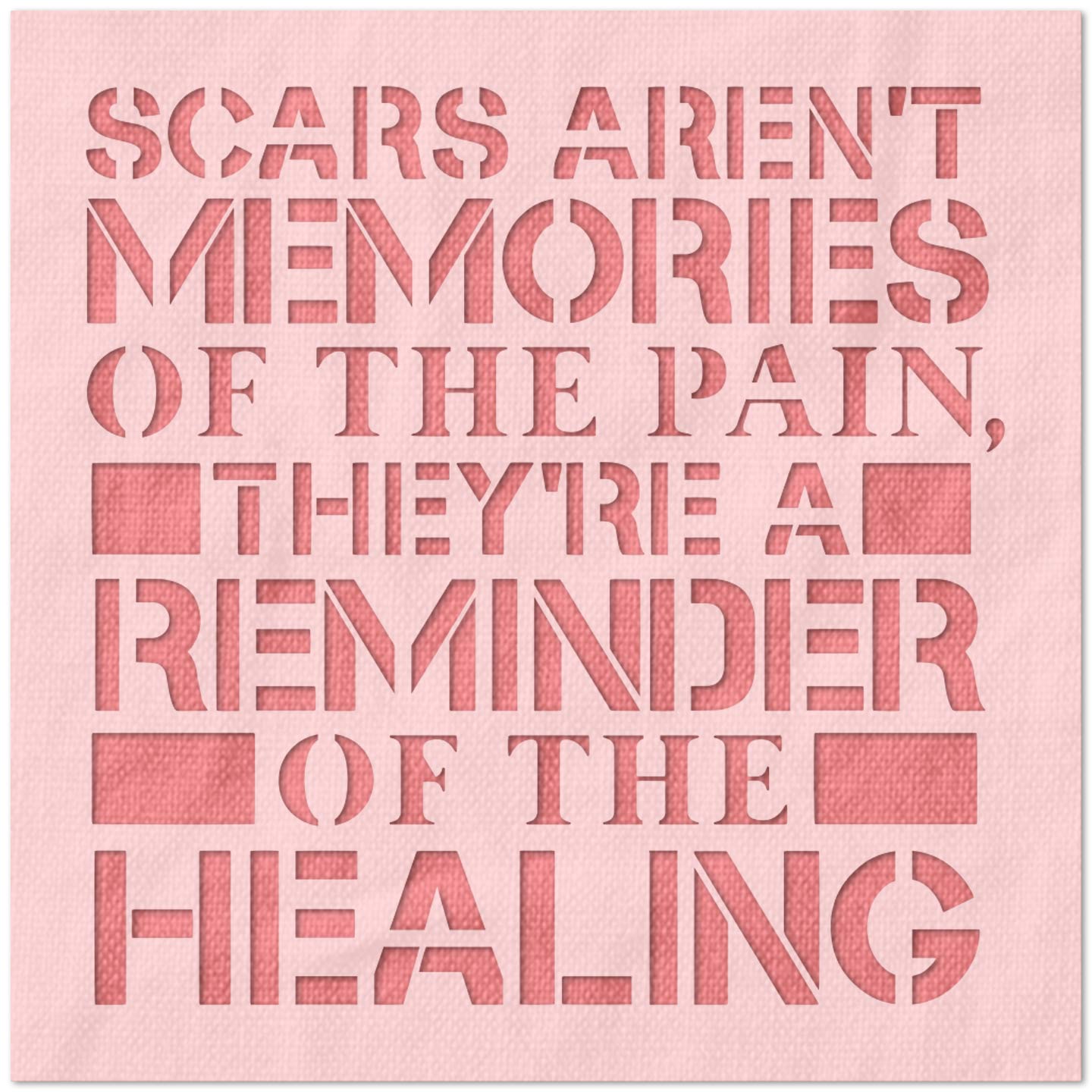 Text Scars Healing Stencil