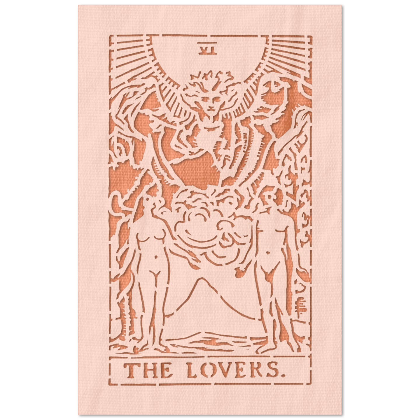The Lovers Tarot Card Stencil