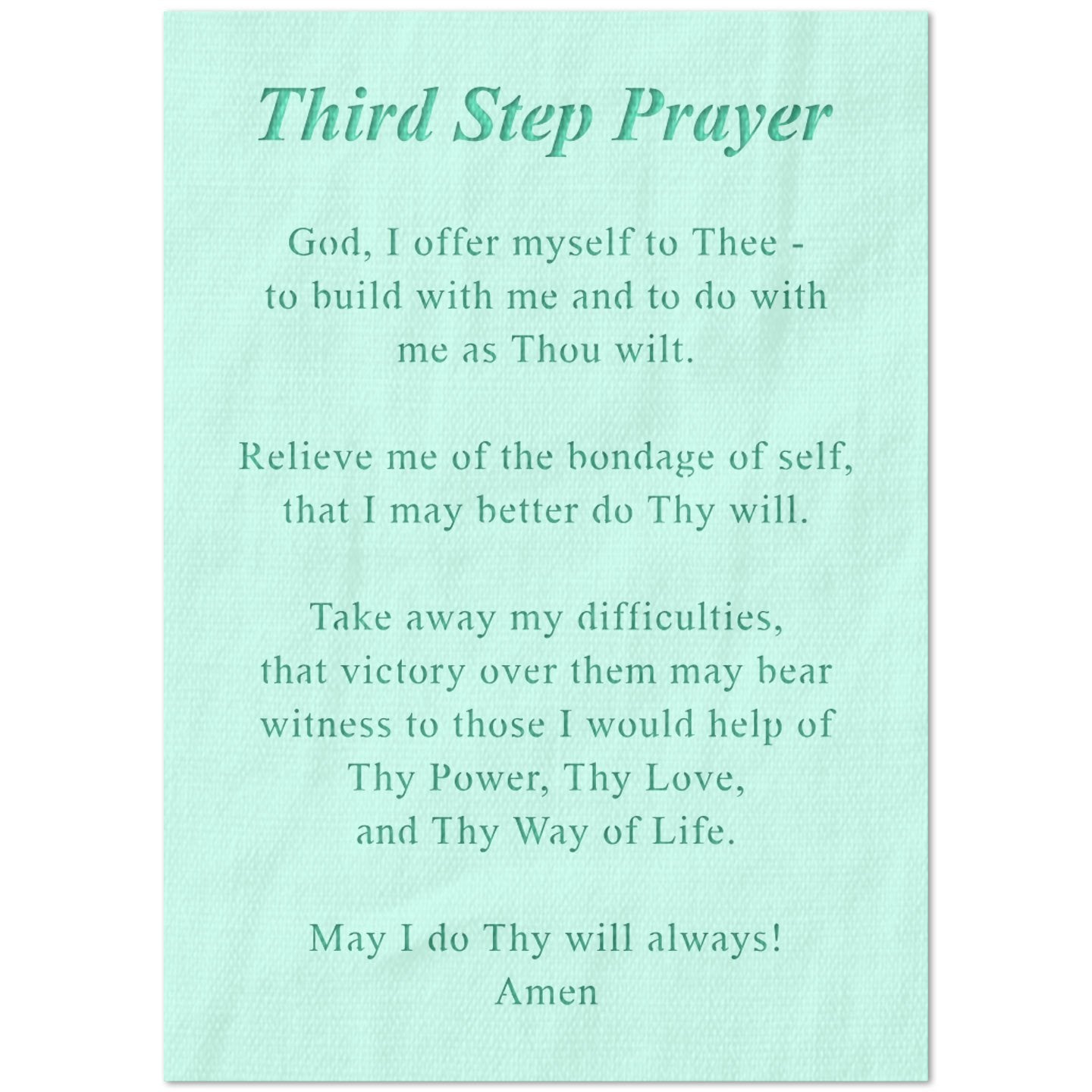 Third Step Prayer Quote Stencil