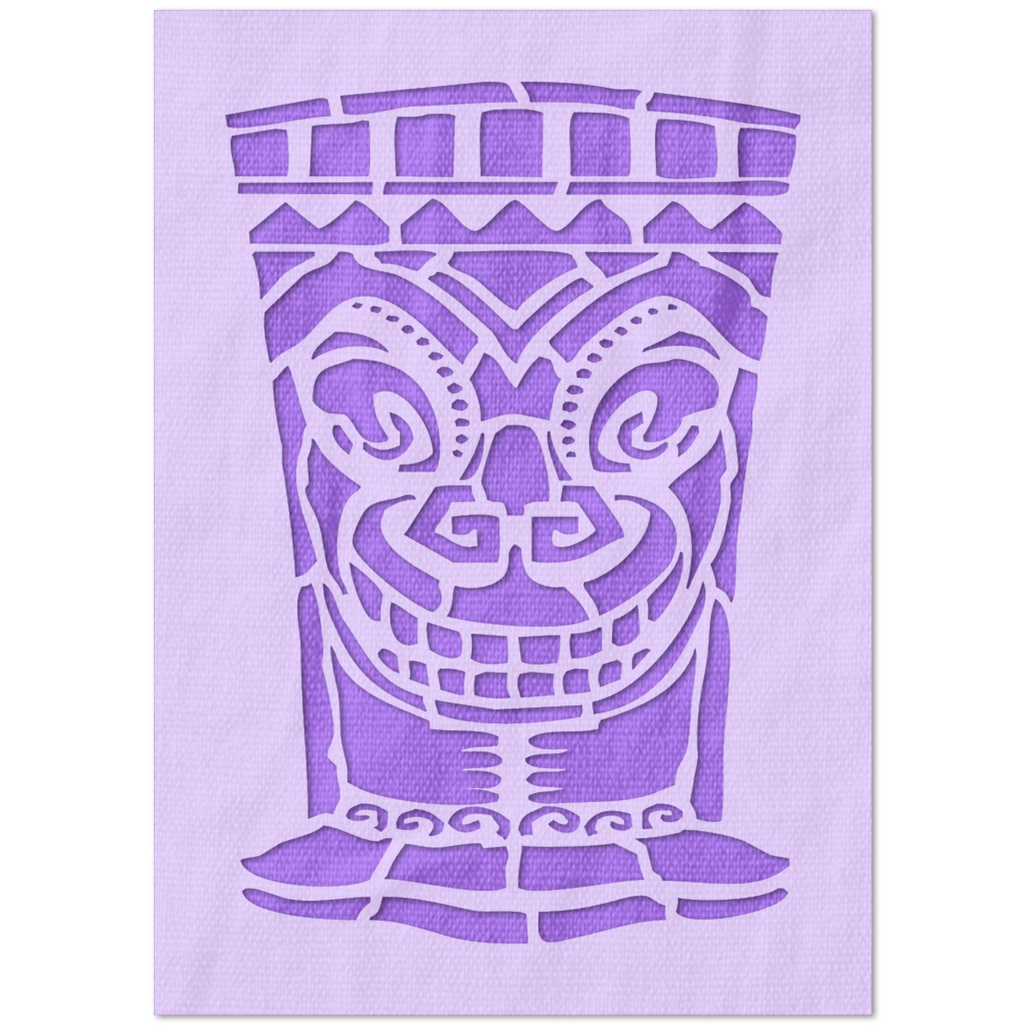 Tiki Totem Face Smiling Stencil