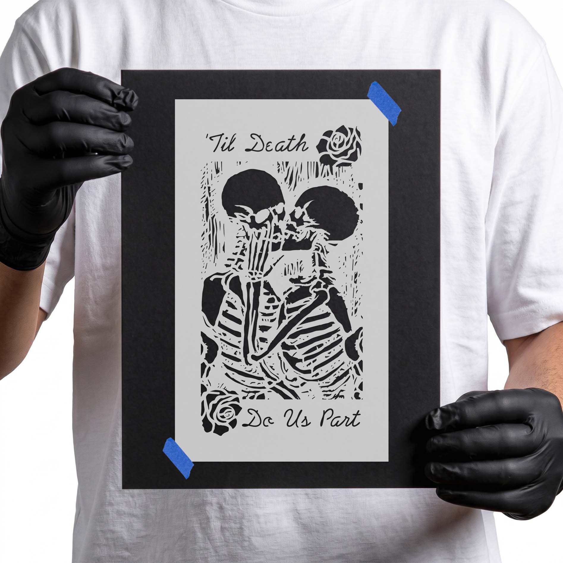 Til Death Us Part Skeleton Stencil