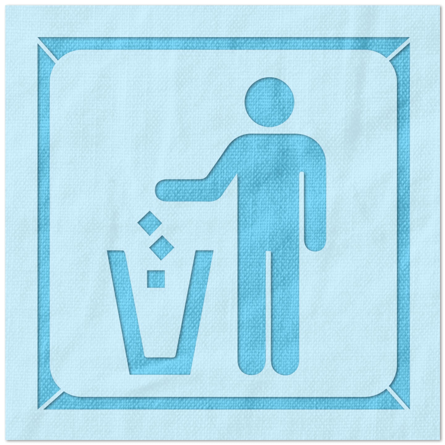 Trash Can Symbol Stencil