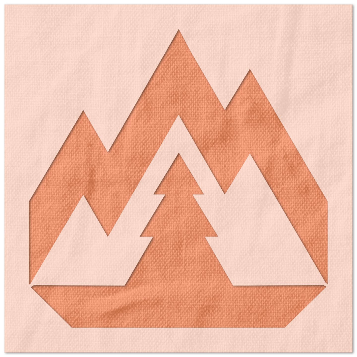 Tree Mountain Range Stencil