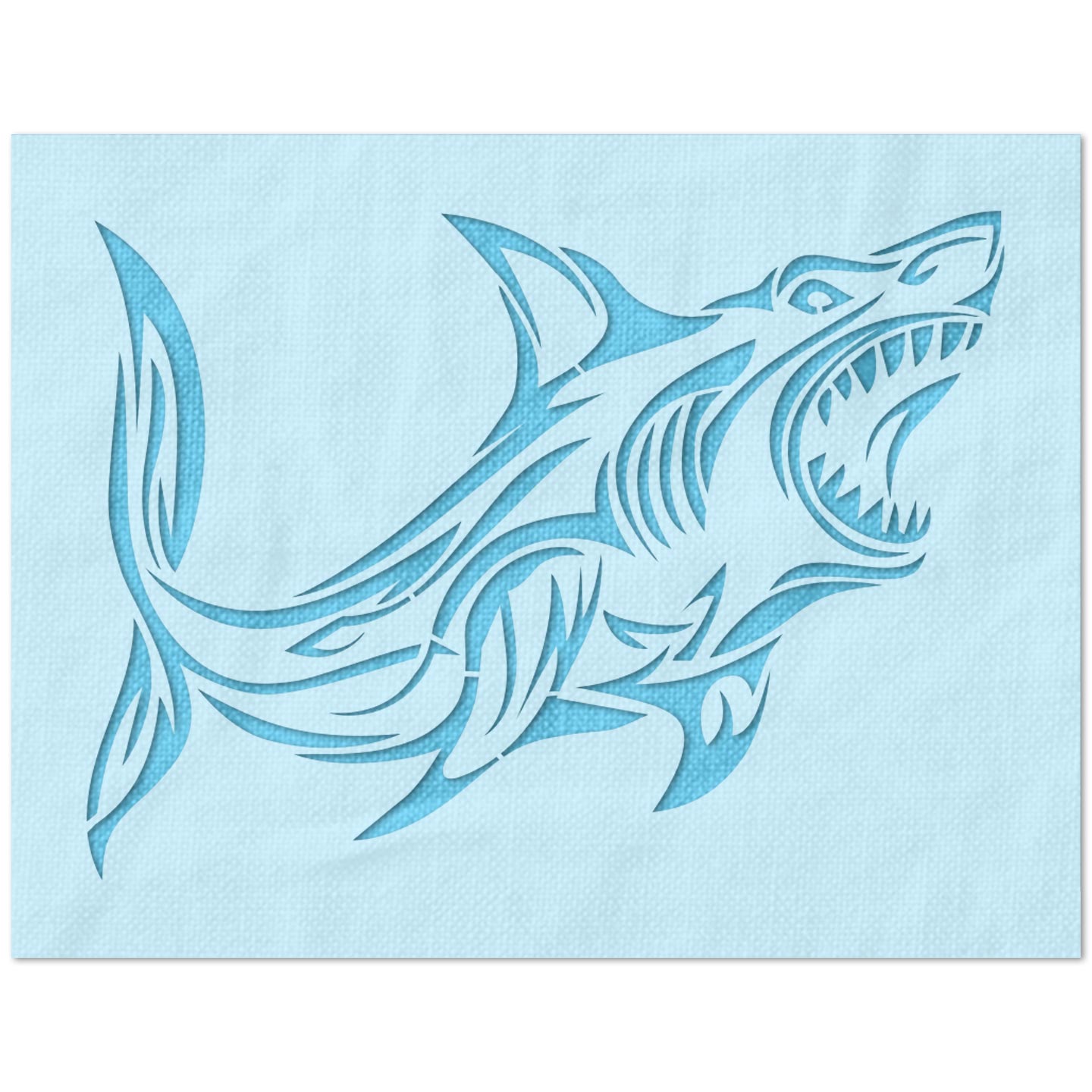 Tribal Shark Stencil