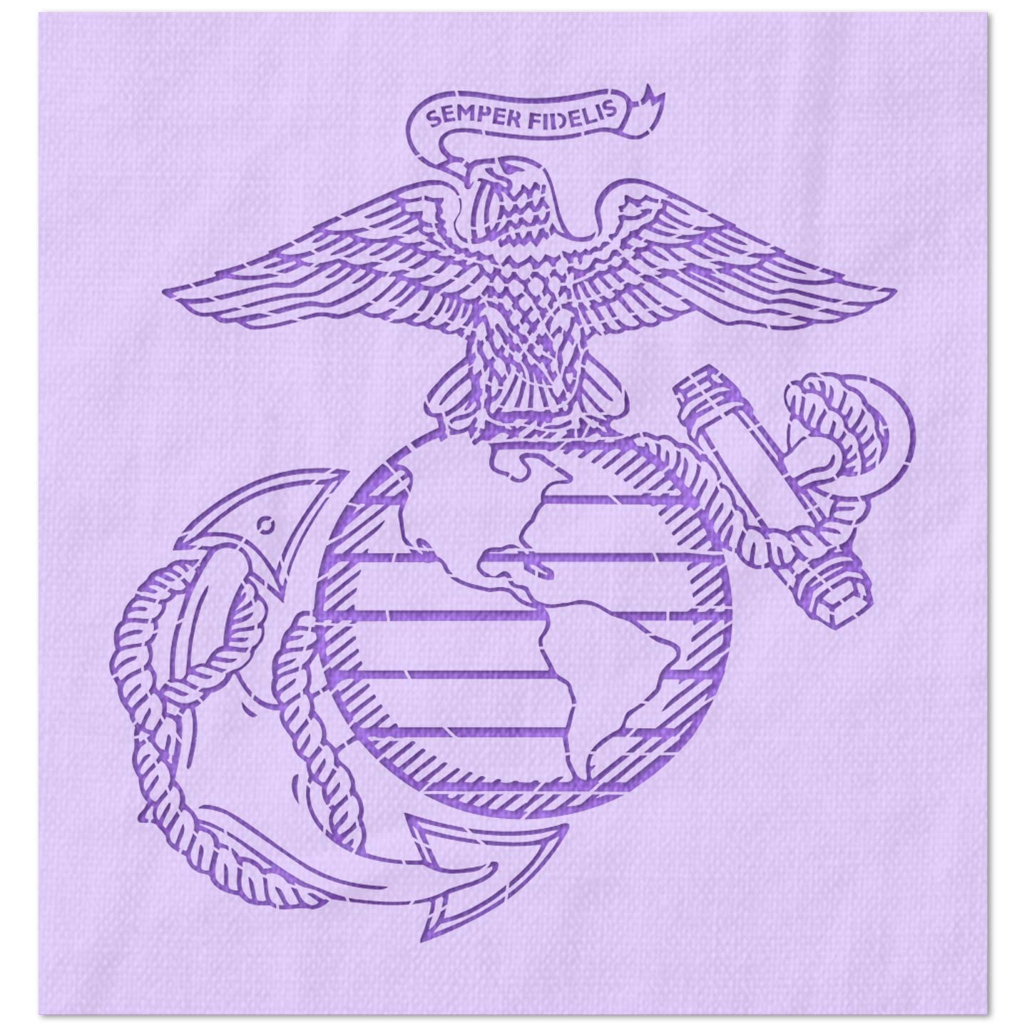 United States Marines Logo Stencil