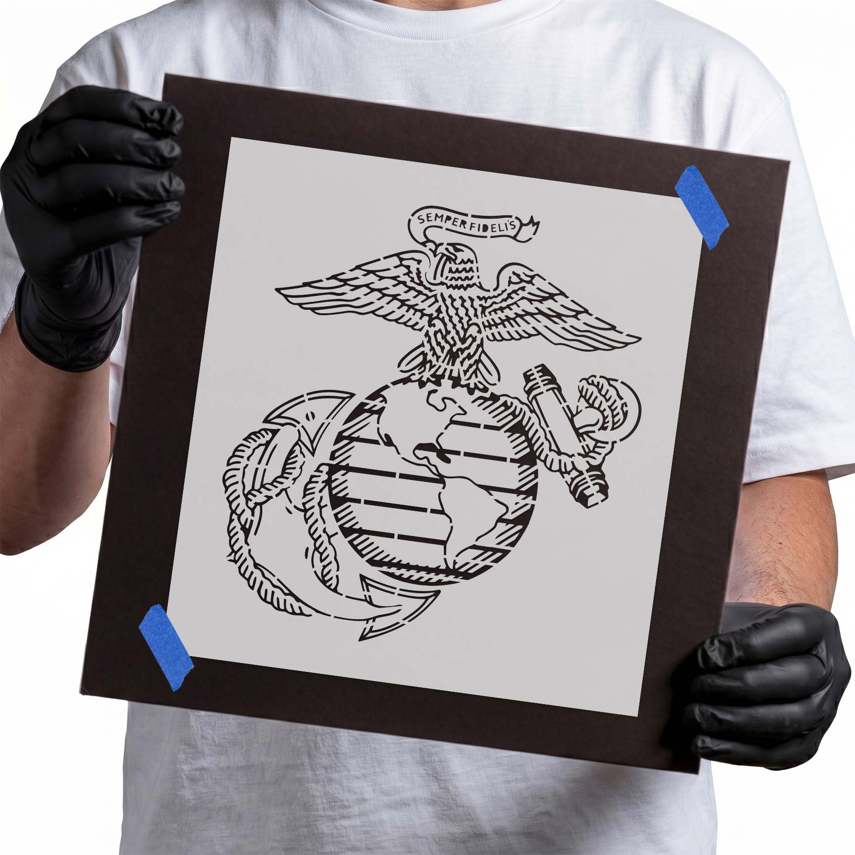 United States Marines Logo Stencil