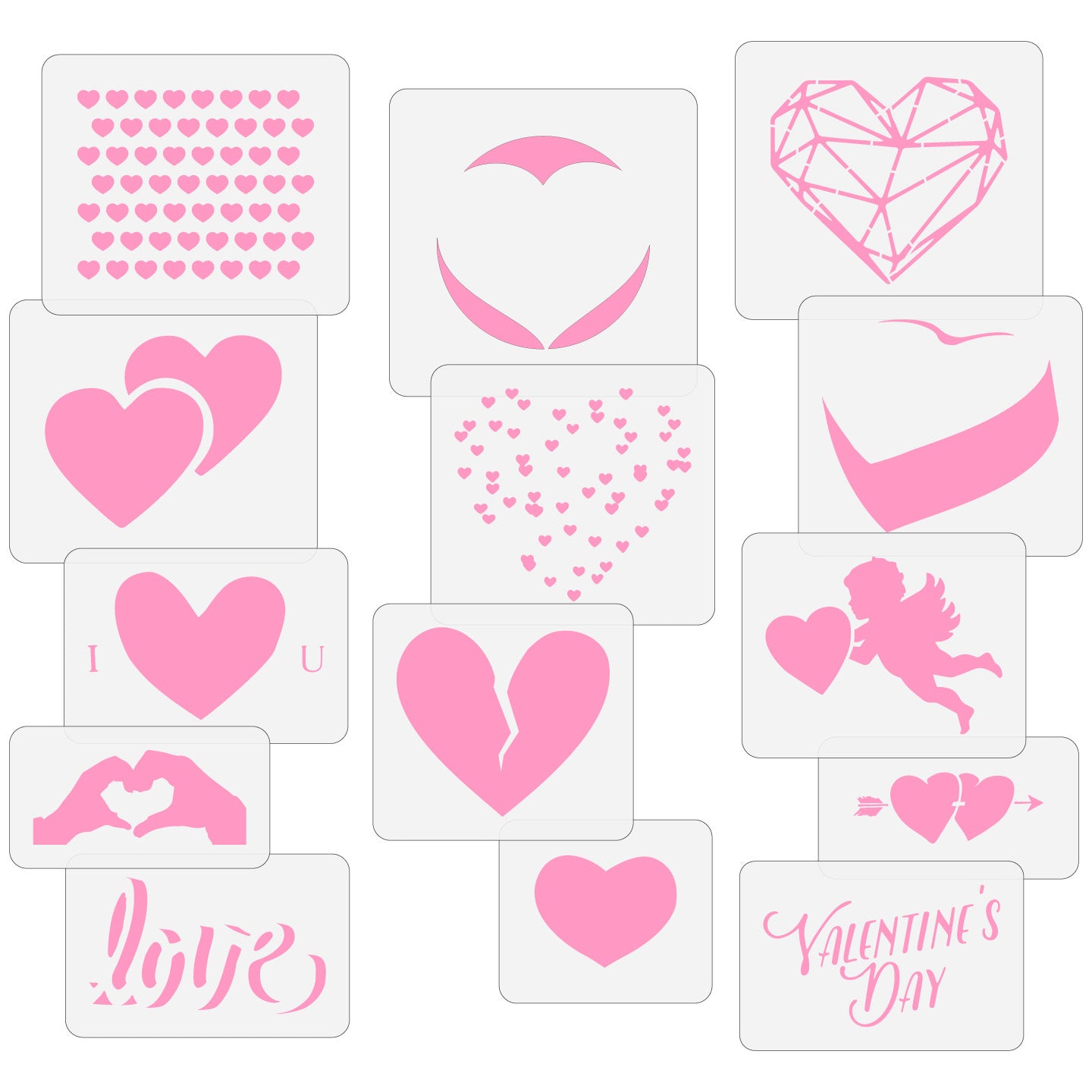 Valentine's Day Hearts and Symbols Stencil Set | Stencil Stop valentine-s-day-hearts-and-symbols-stencil-set-stencil-stop