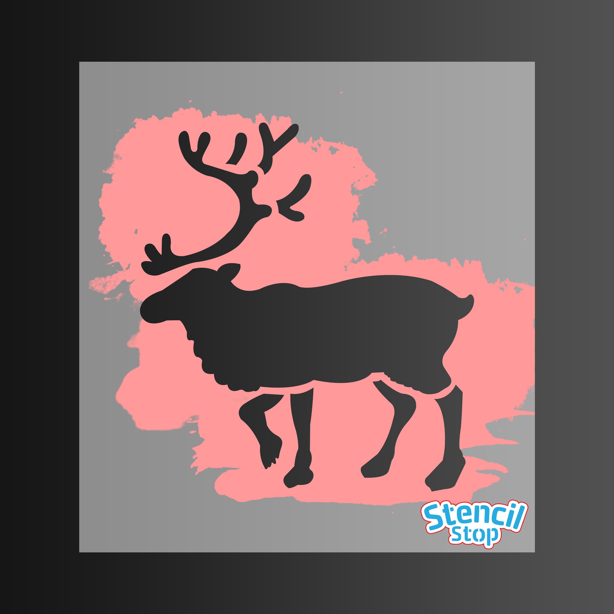 Walking Reindeer Stencil