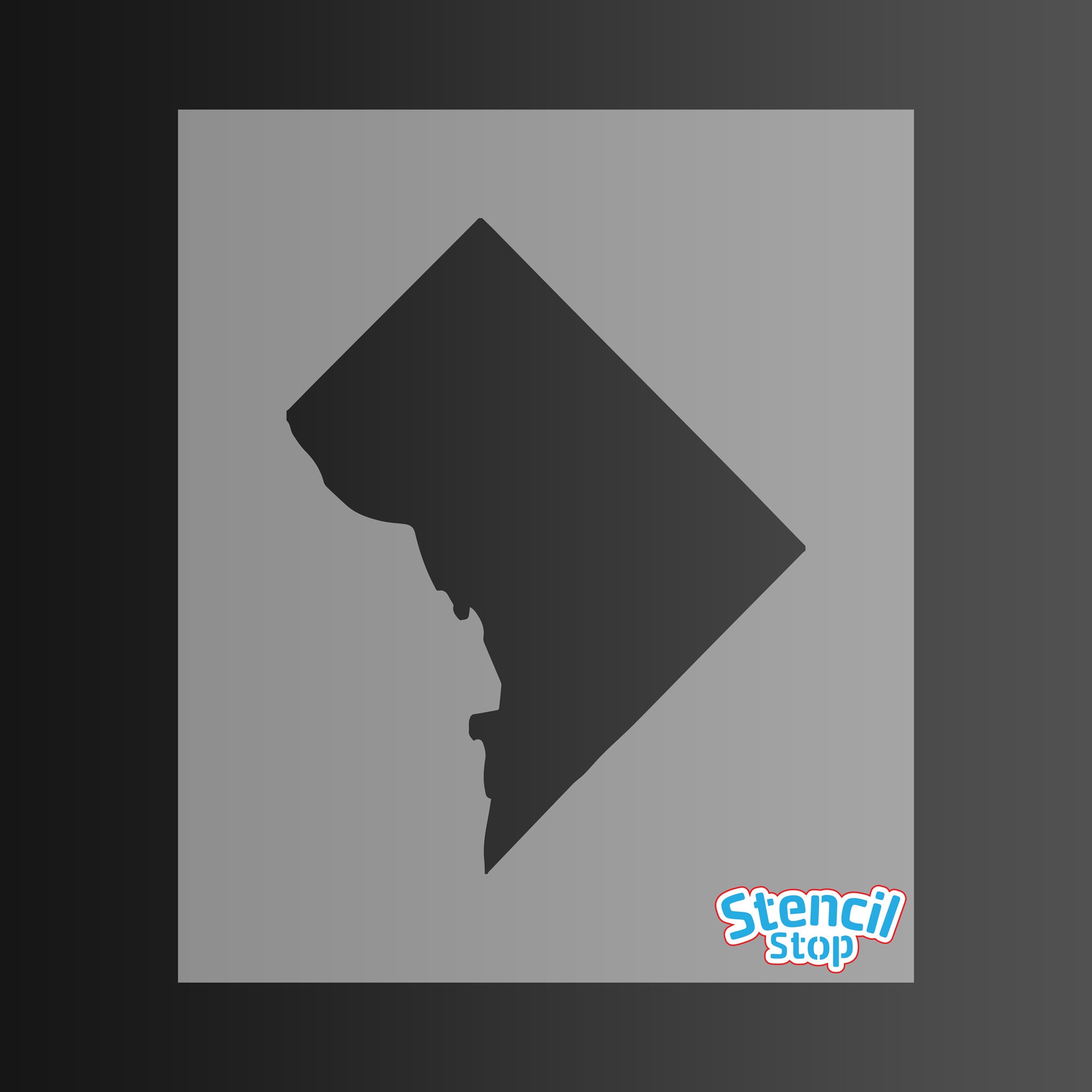 Shape of Washington DC Stencil