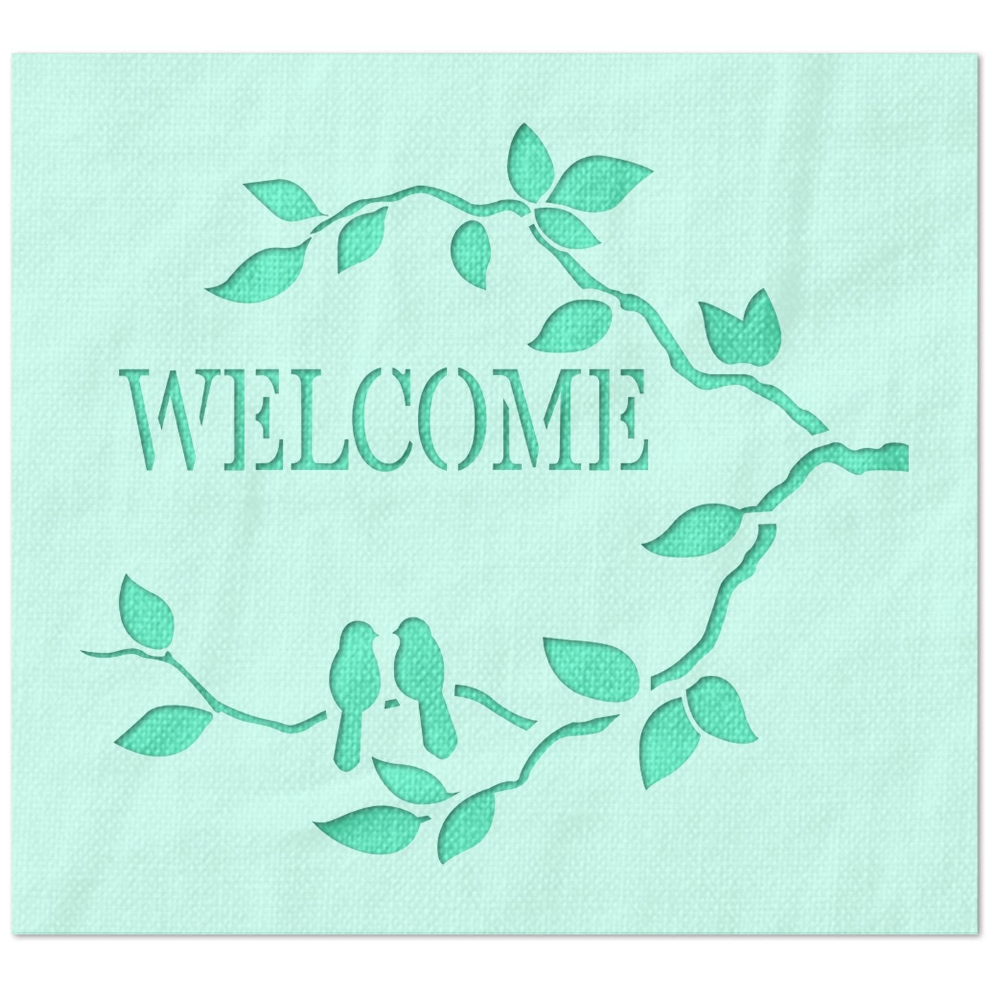 Welcome with Branches Stencil