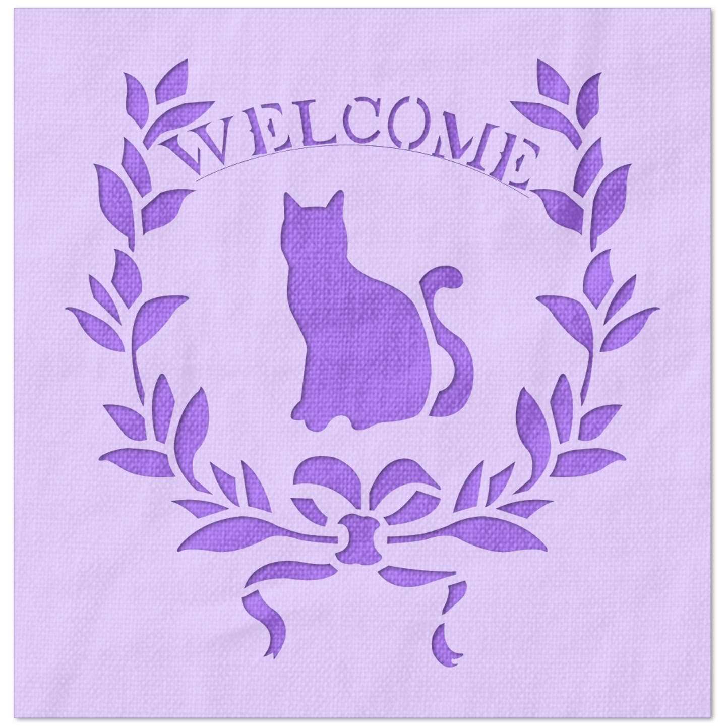 Welcome Weath with Cat Stencil