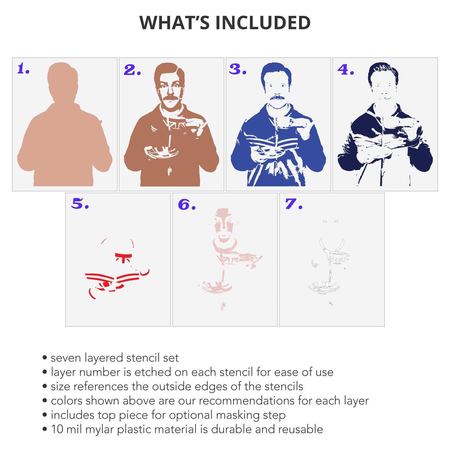Ted Lasso 7 Layer Stencil Set