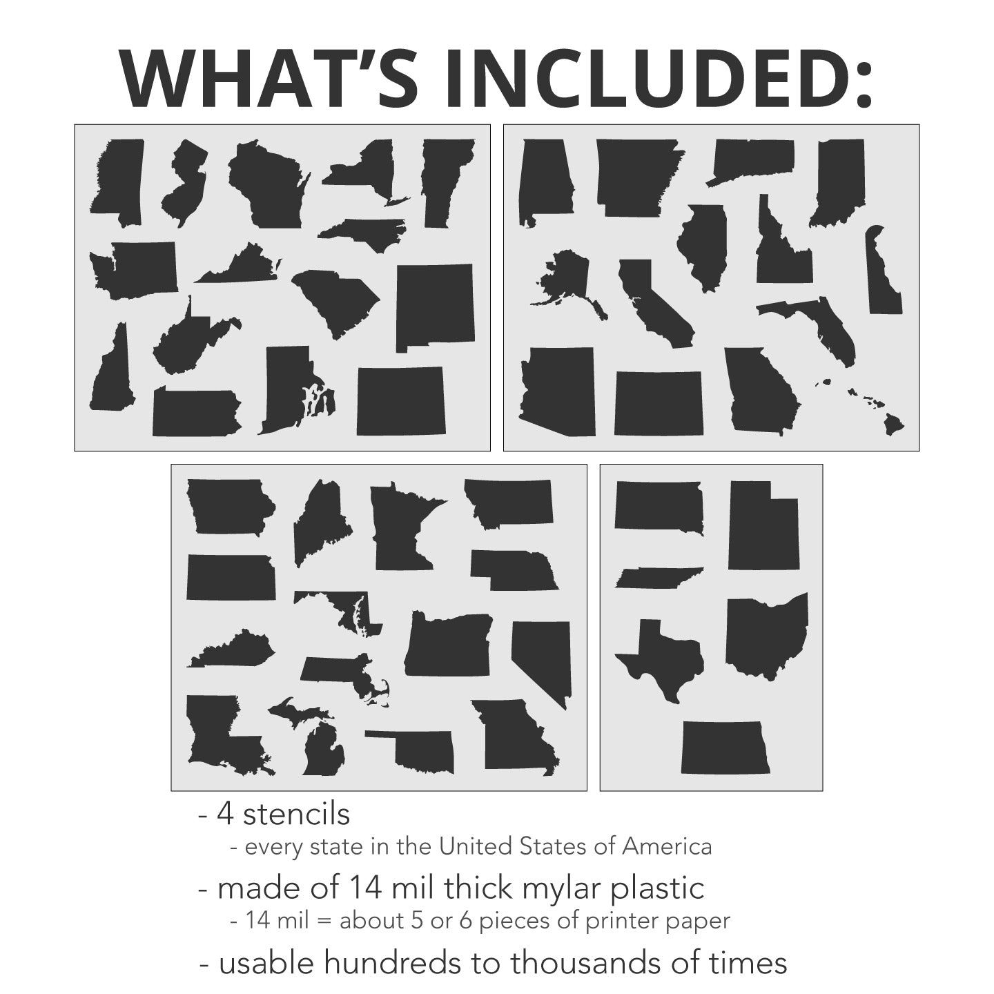 USA 50 States Stencil Kit