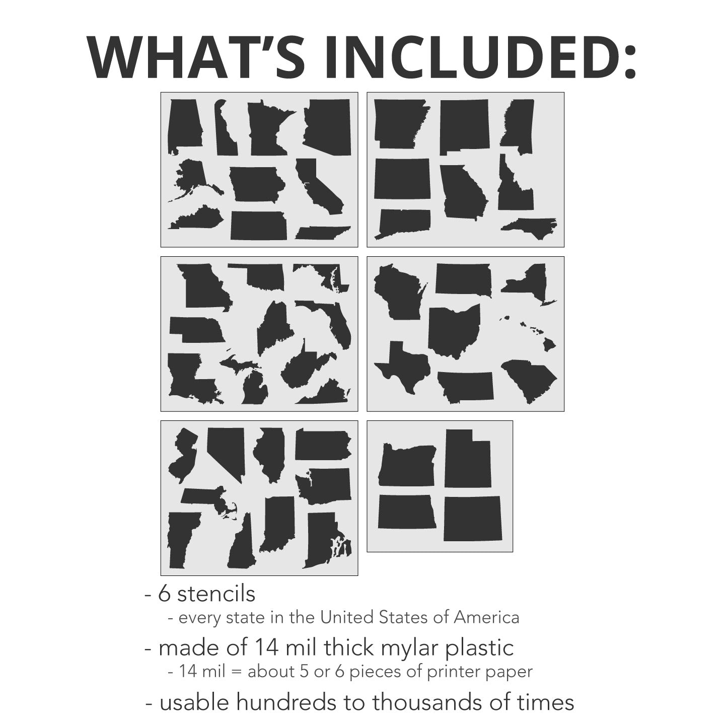 USA 50 States Stencil Kit