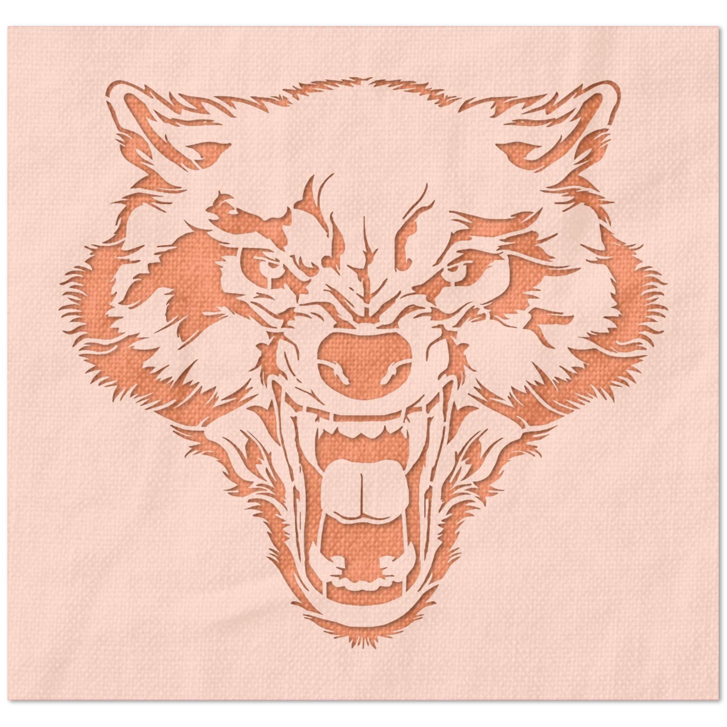 Growling Wolf Stencil | Stencil Stop growling-wolf-stencil-stencil-stop