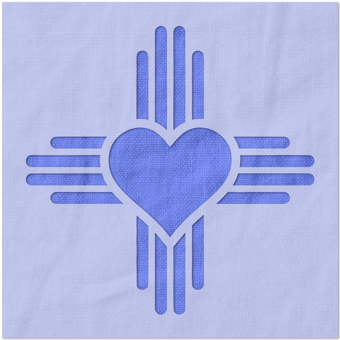 Zia Sun with Heart Symbol Stencil