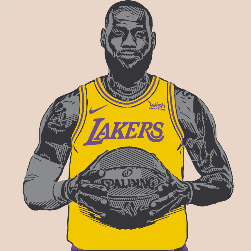 lebron james layered stencil design