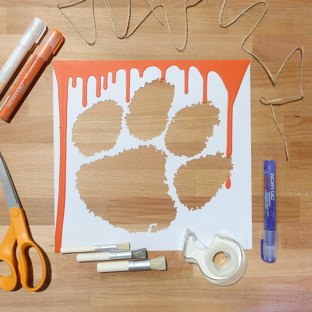 clemson paw logo stencil