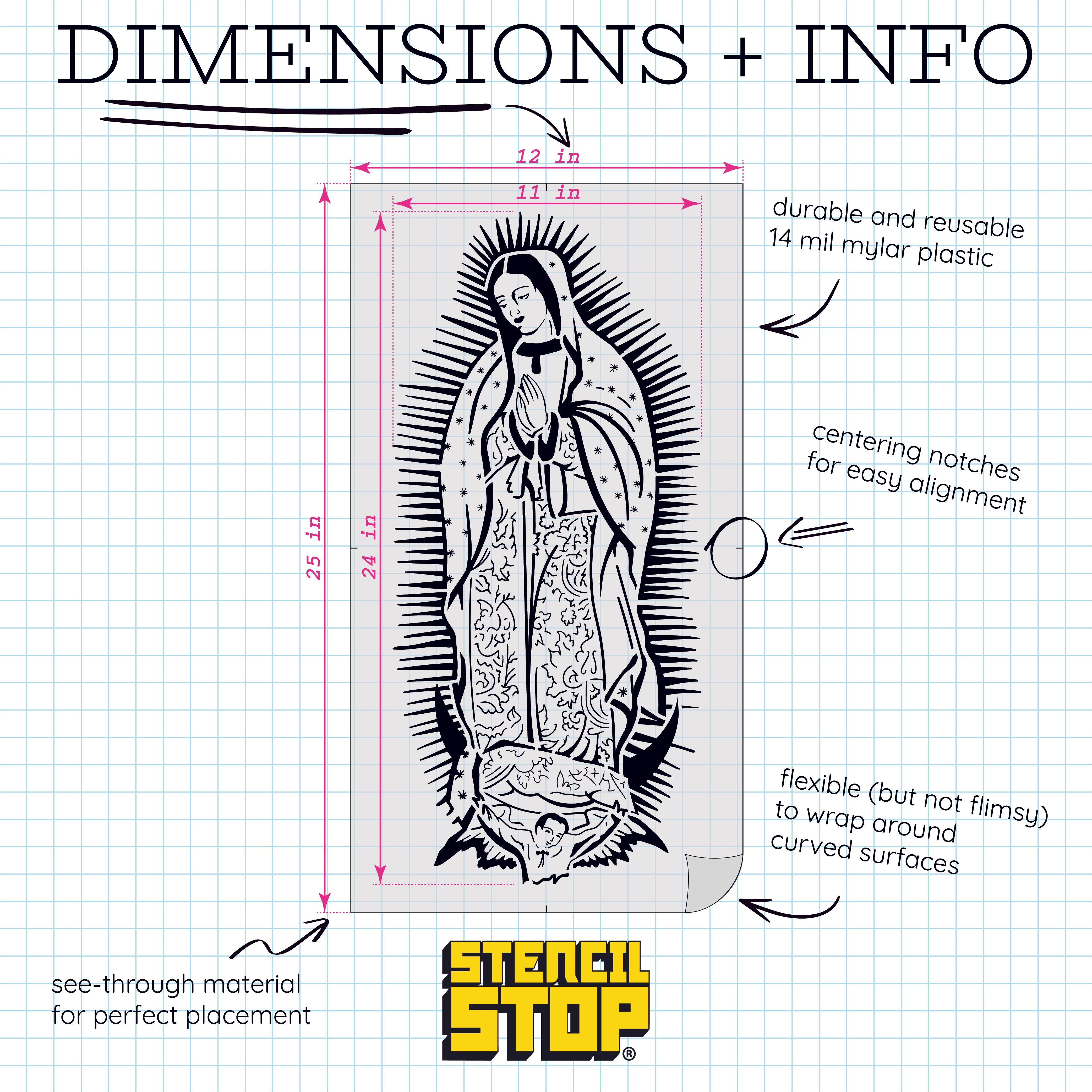 Our Lady of Guadalupe Detailed Stencil