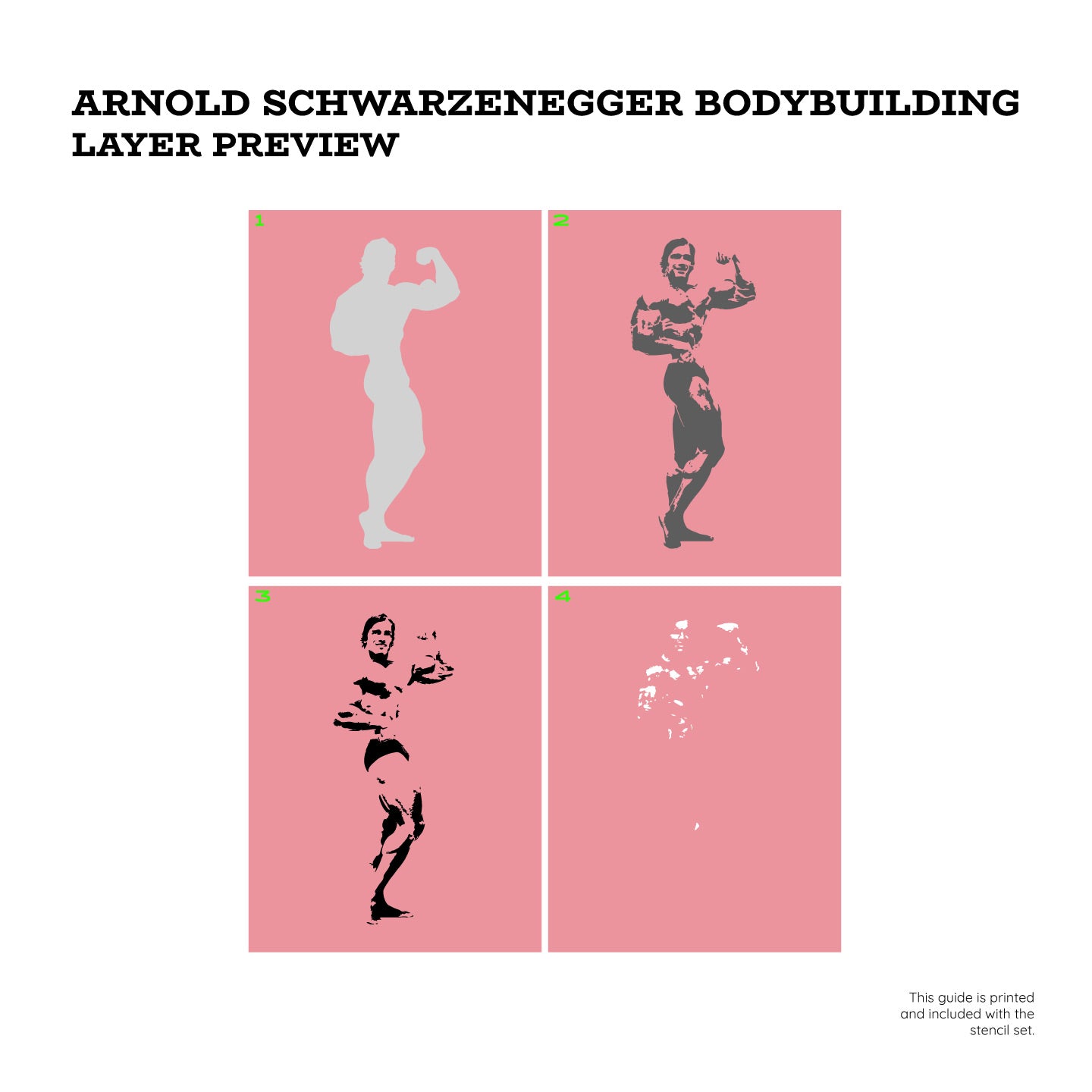 Arnold Schwarzenegger "Bodybuilding" Layer Stencil Set