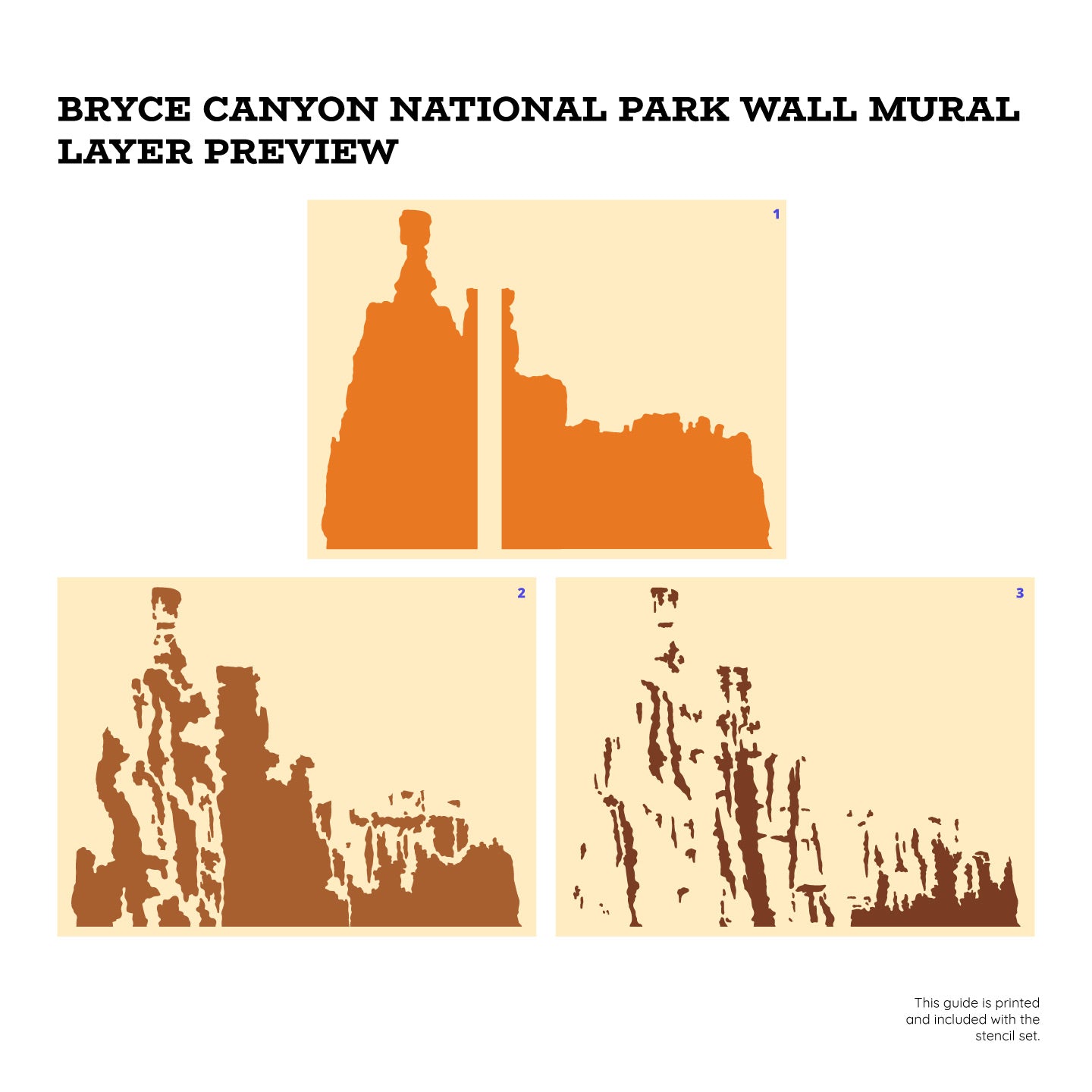 Bryce Canyon National Park Wall Mural Stencil Set