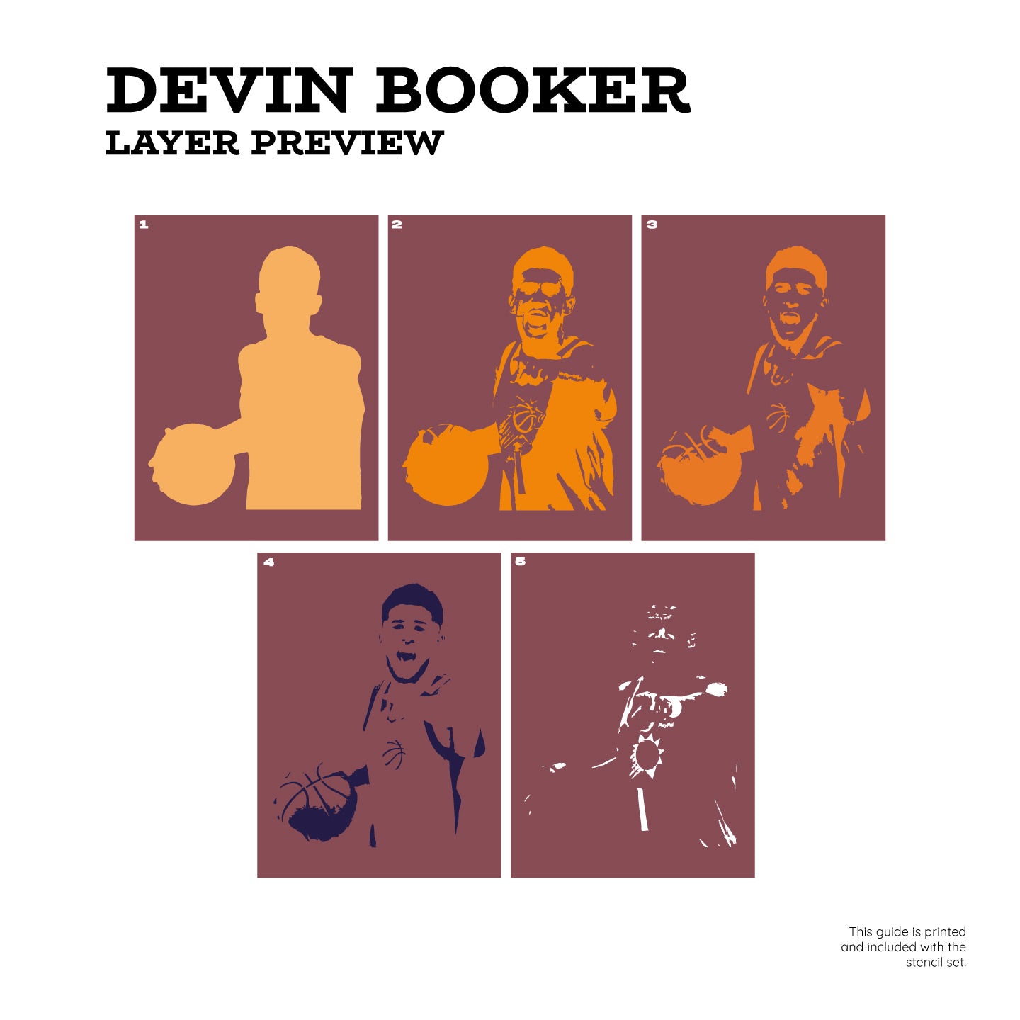 Devin Booker 5 Layer Stencil Set