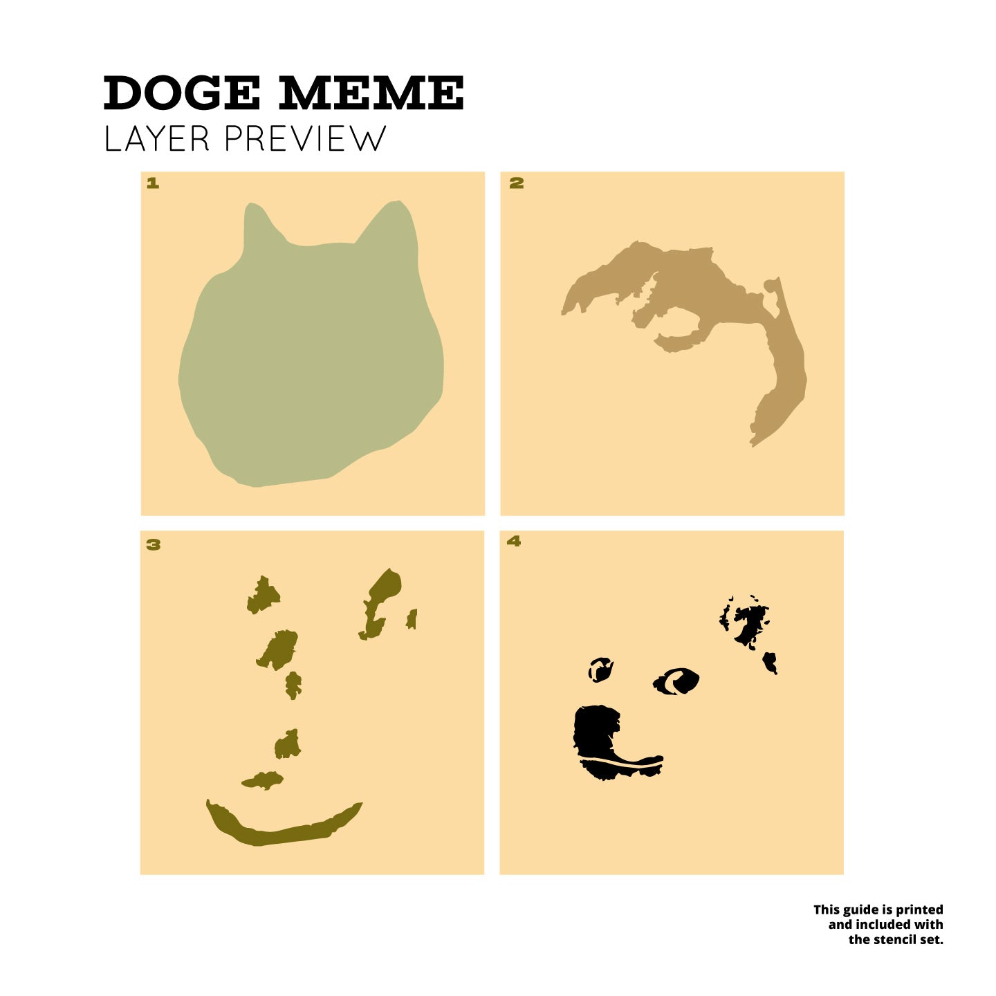 Doge Meme 4 Layer Stencil Set