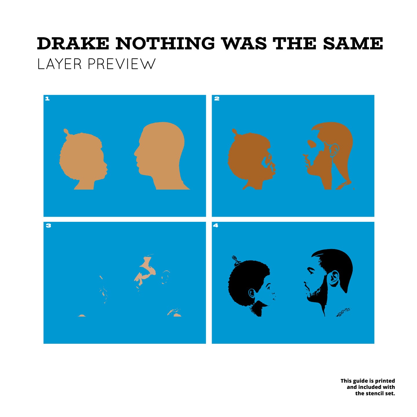 Drake Nothing Was the Same Album Cover 4 Layer Stencil Set