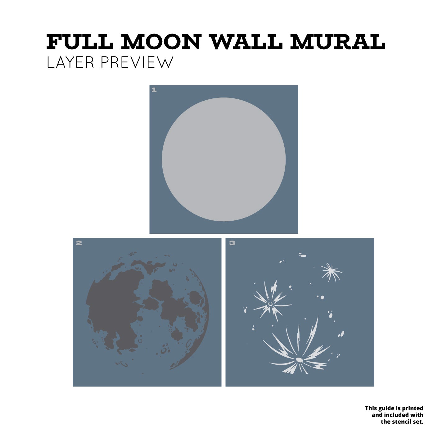 Full Moon Wall Mural Stencil Set