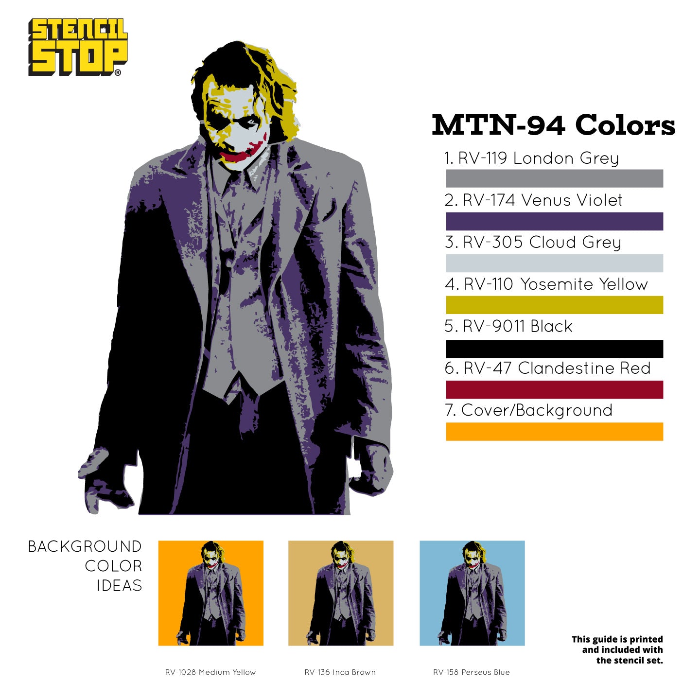 The Joker "Heath Ledger" Layered Stencil Set