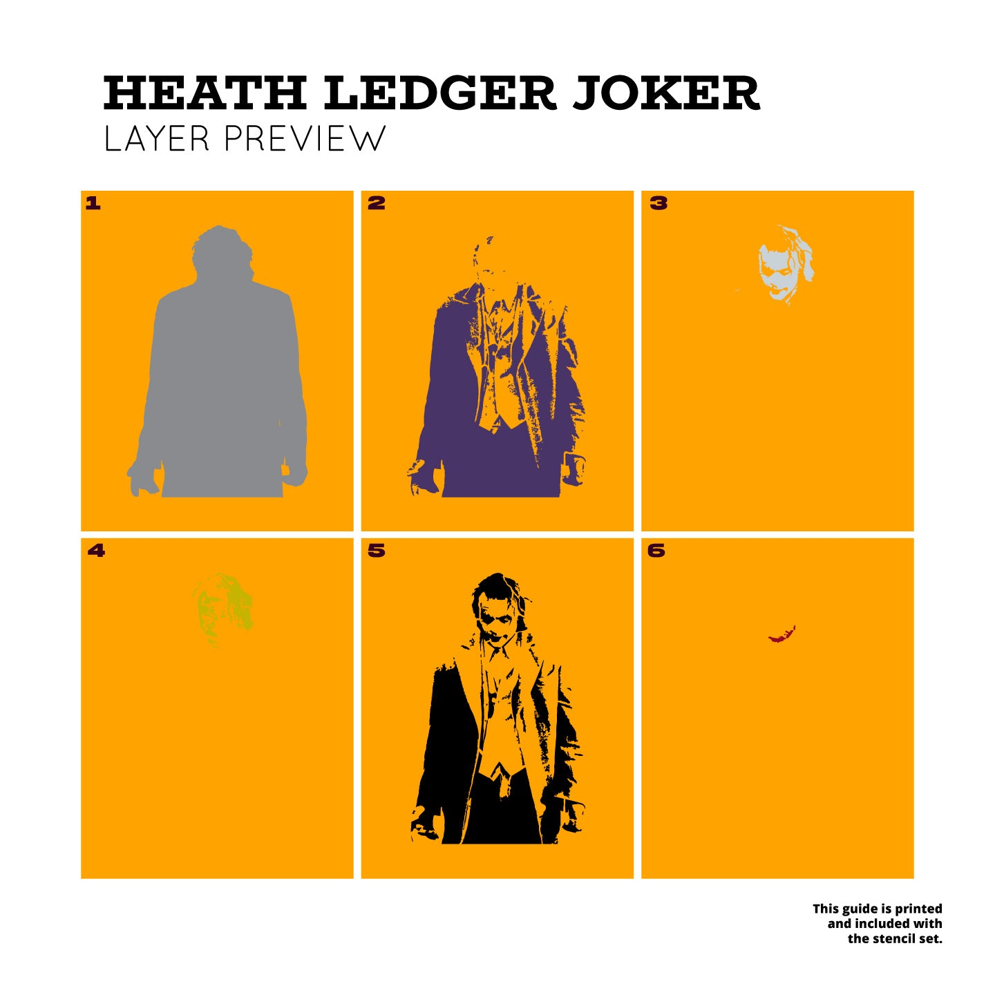 The Joker "Heath Ledger" Layered Stencil Set