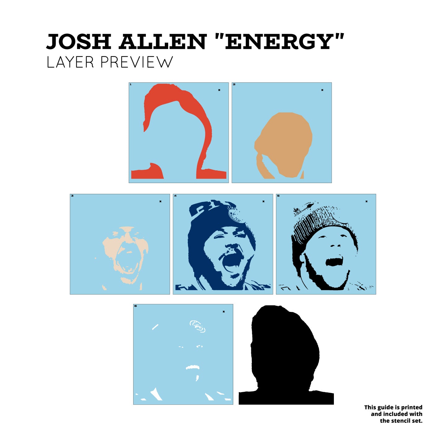 Josh Allen "Energy" Layered Stencil Set