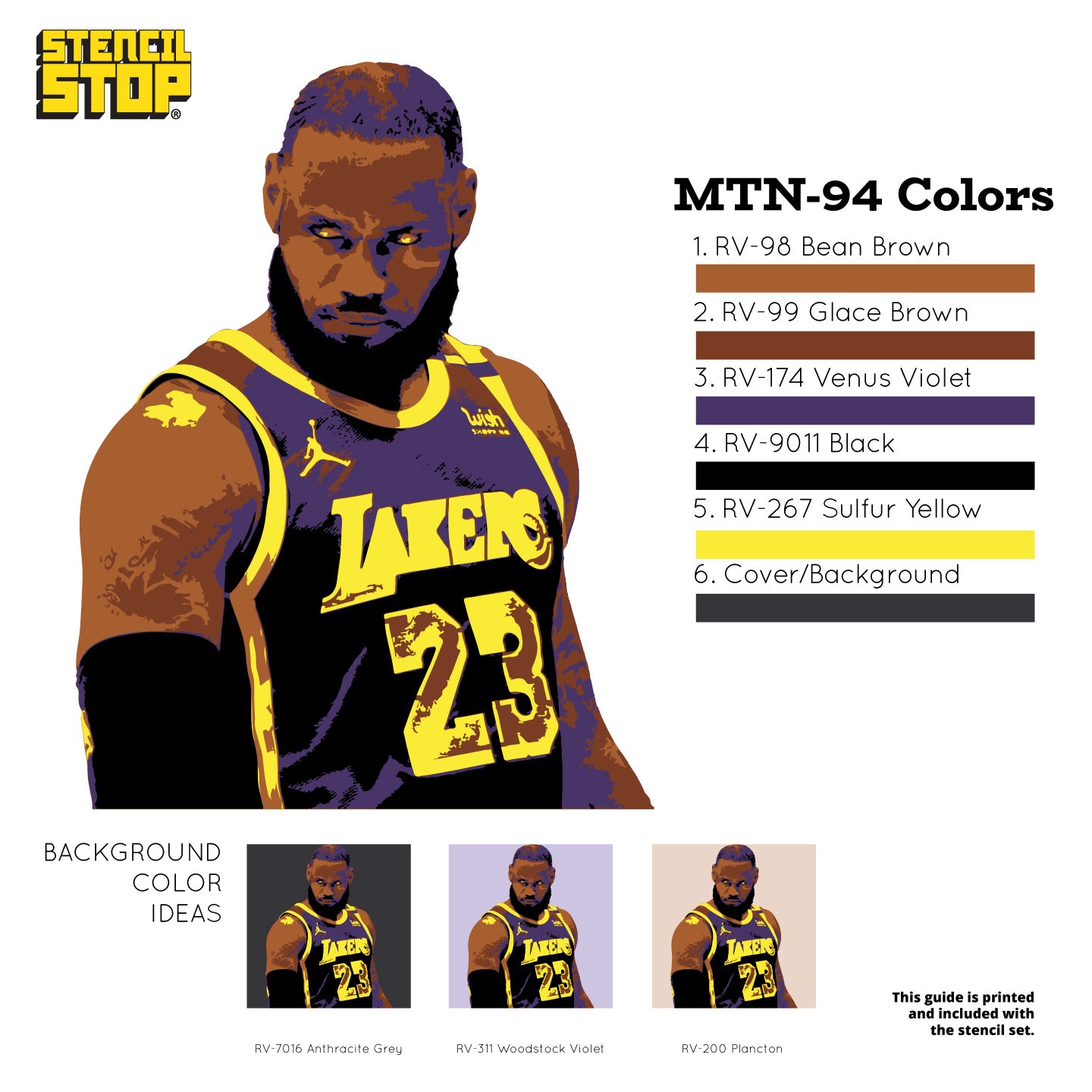 Lebron James "Staring" Layered Stencil Set