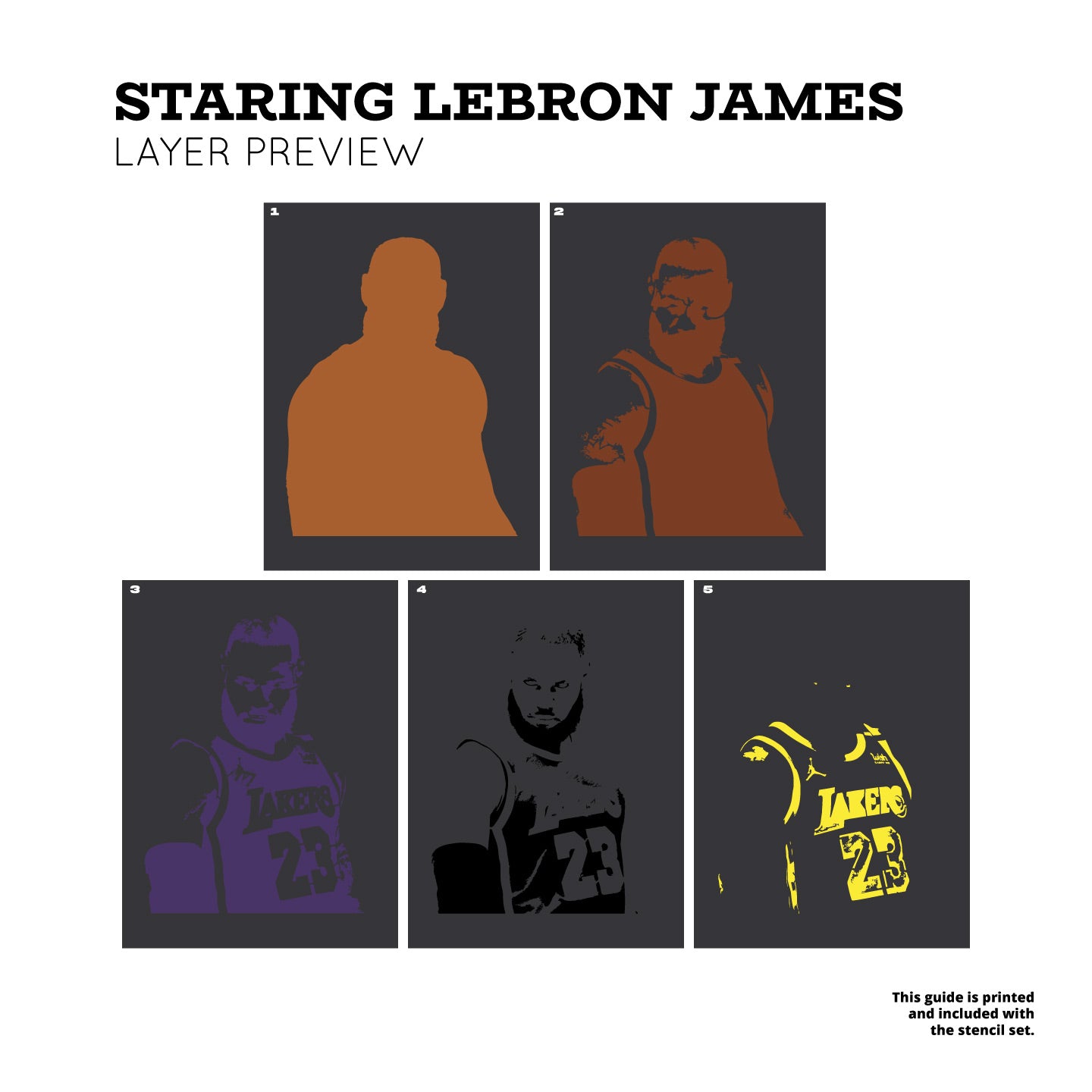 Lebron James "Staring" Layered Stencil Set