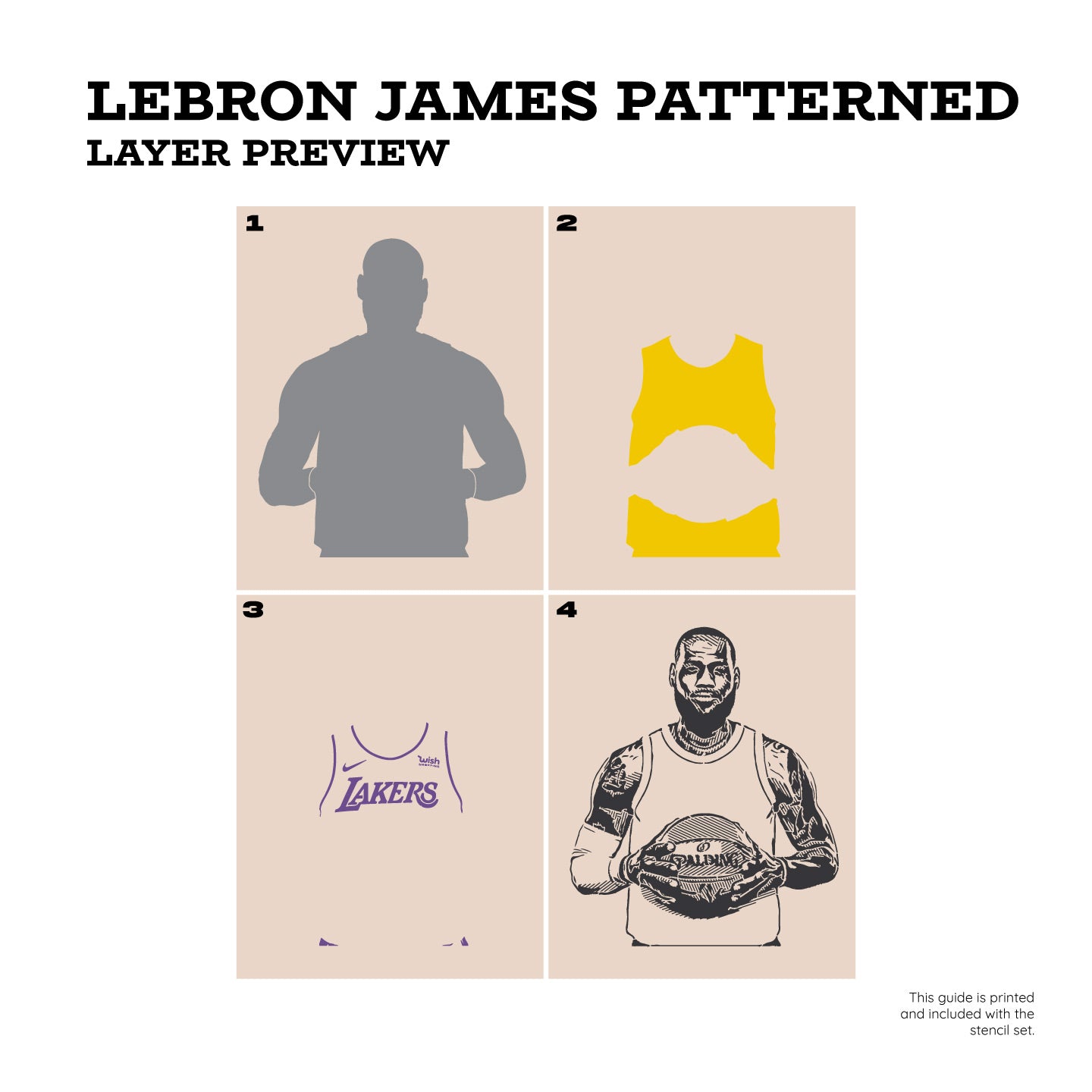 Lebron James "Patterned" Layered Stencil Set