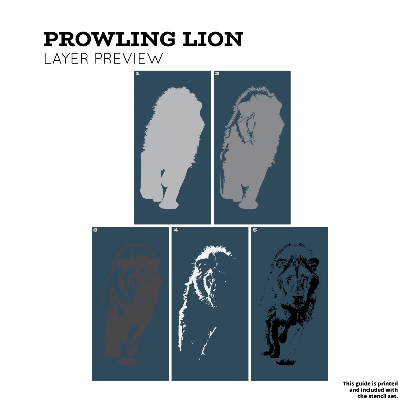 Prowling Lion Layered Stencil Set