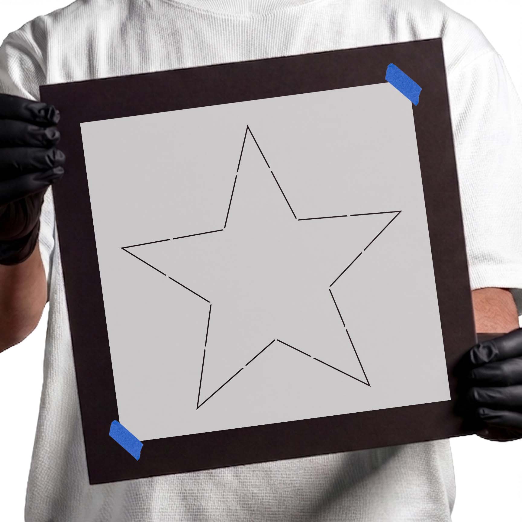 Simple Outline Star Stencil with five-point star outline
