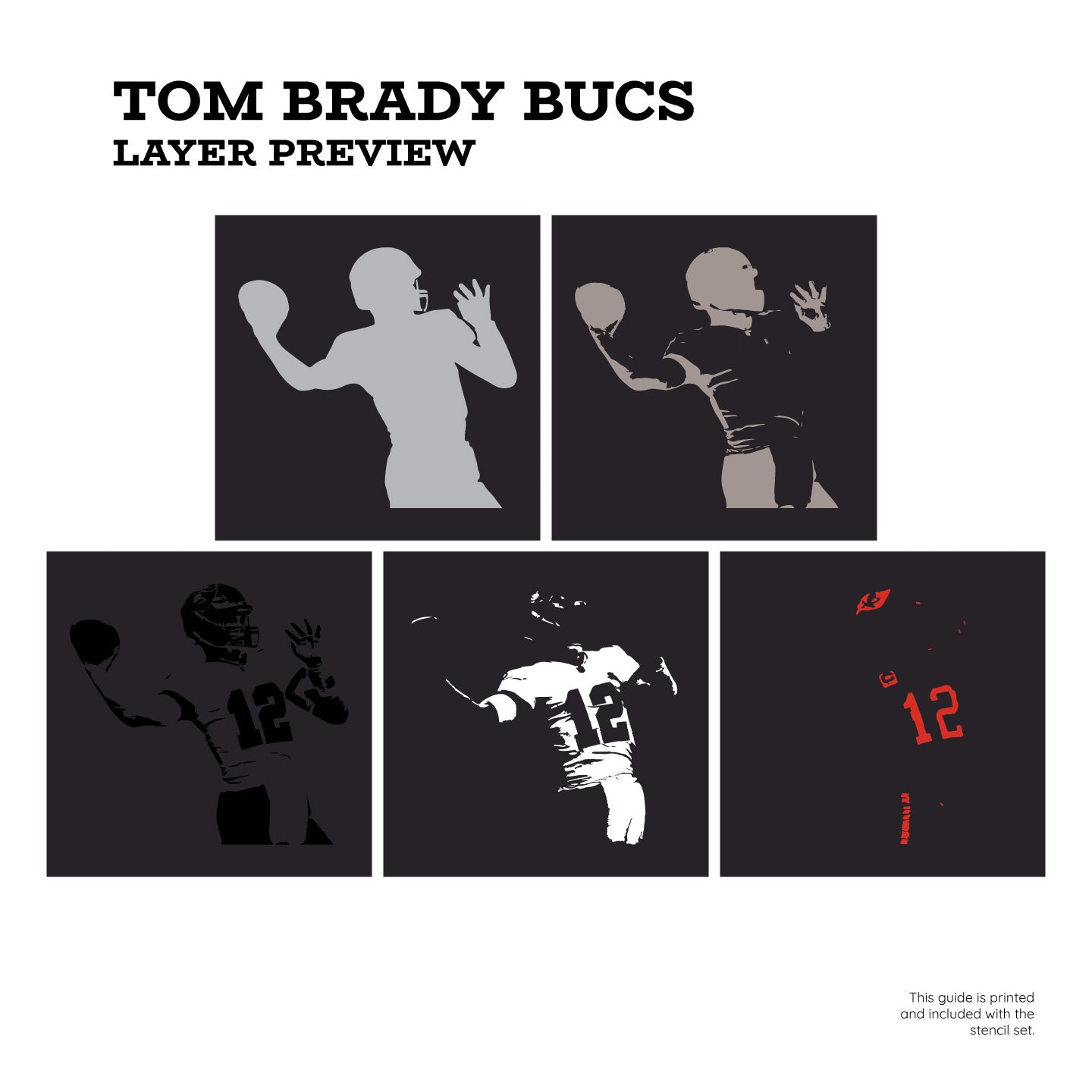 Tom Brady "Bucs" Layered Stencil Set