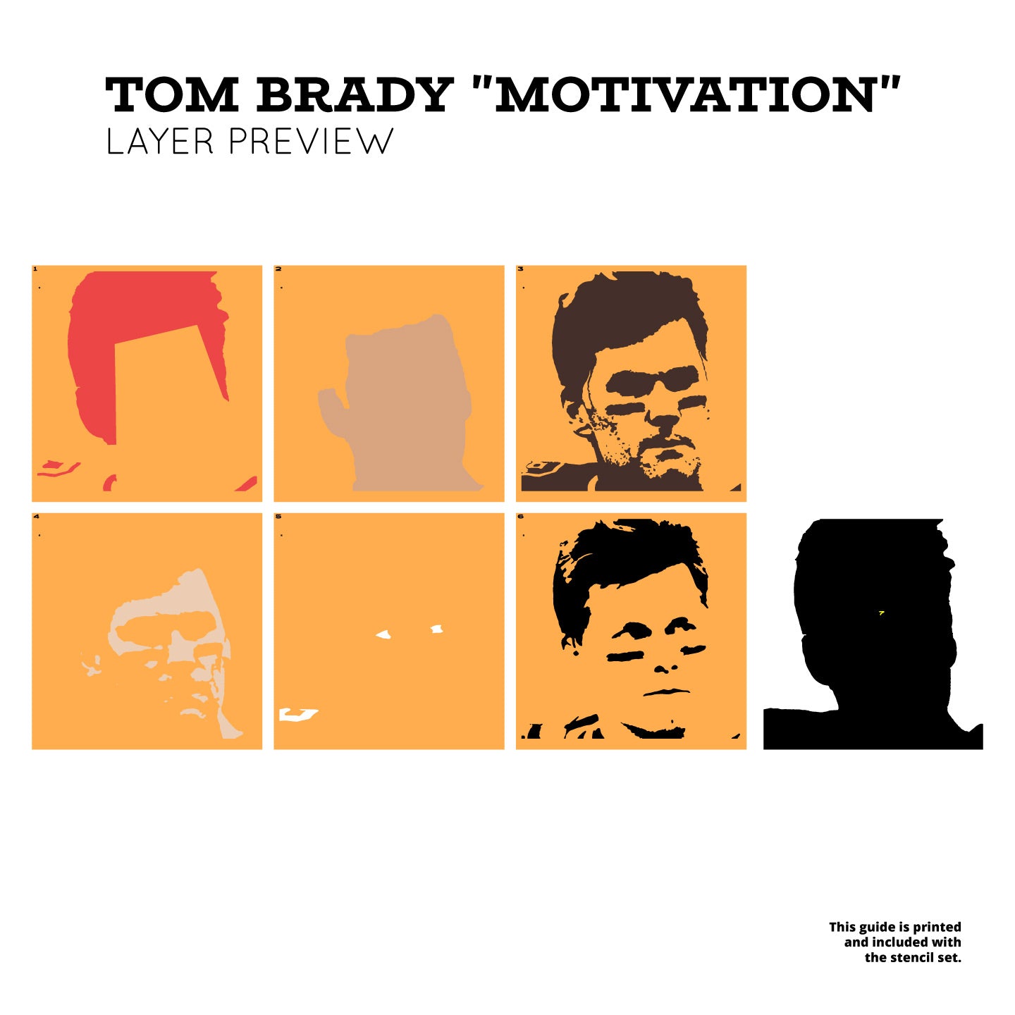 Tom Brady "Motivation" Layered Stencil Set